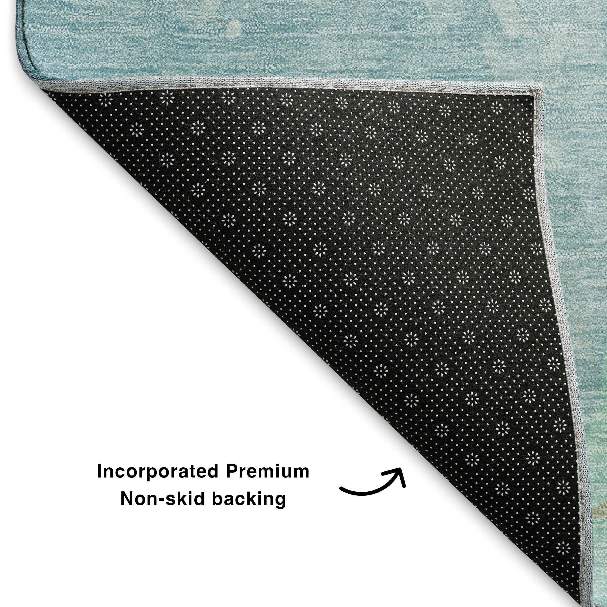 Istanbul Machine Washable Transitional Sky Blue Rug 1'8" x 2'6" #shape_Rectangle