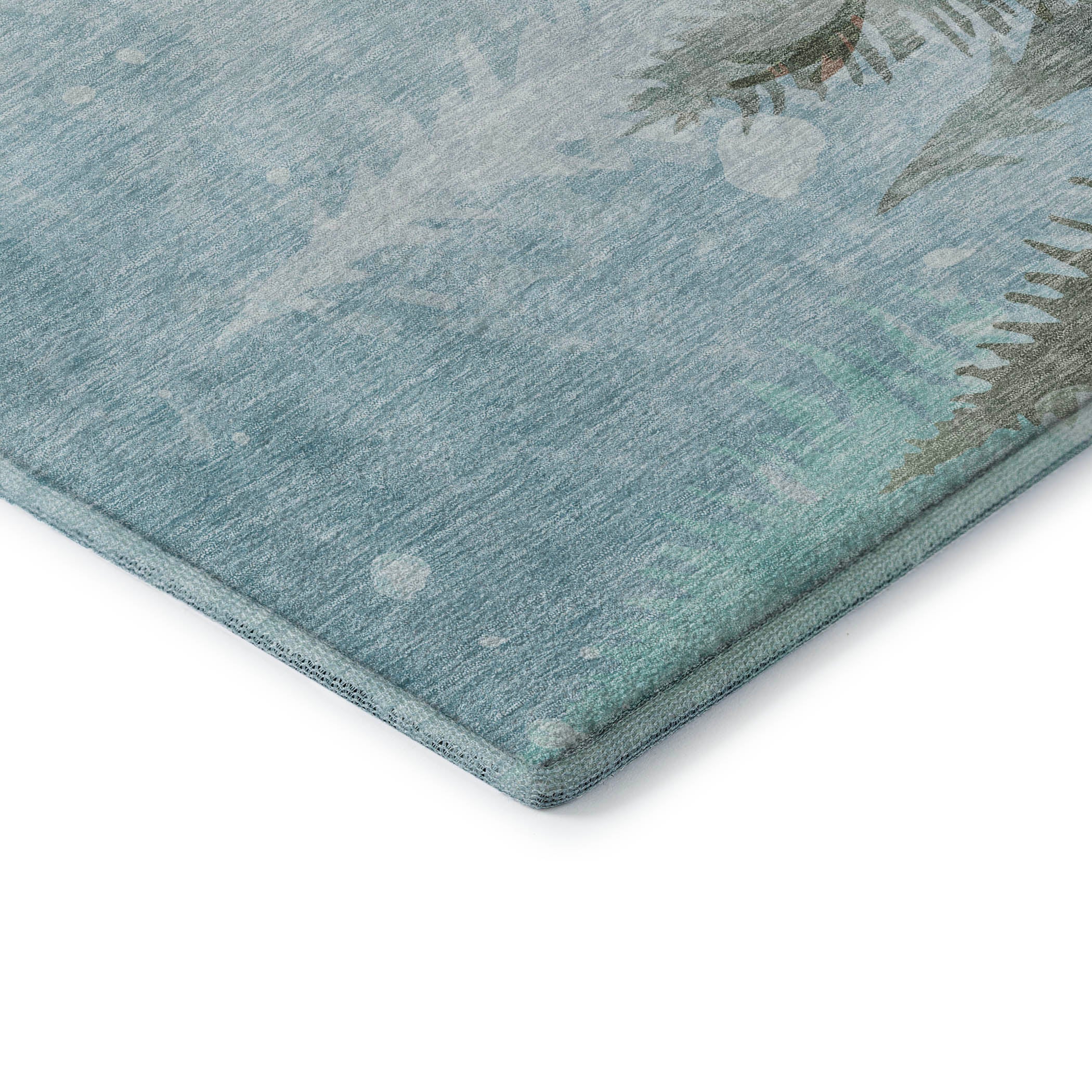 Istanbul Machine Washable Transitional Sky Blue Rug 1'8" x 2'6" #shape_Rectangle