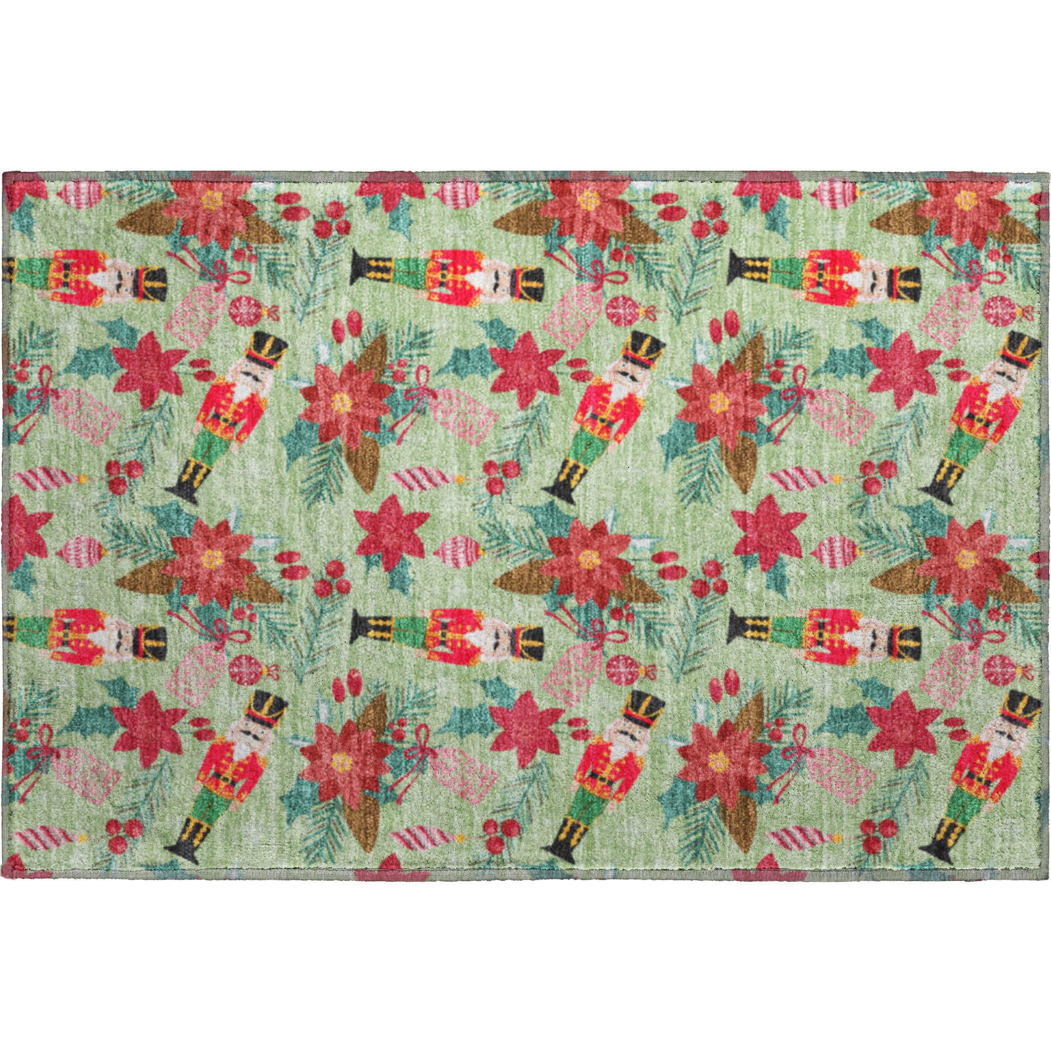 Mostar Machine Washable Transitional Aloe Green Rug 1'8" x 2'6" #shape_Rectangle