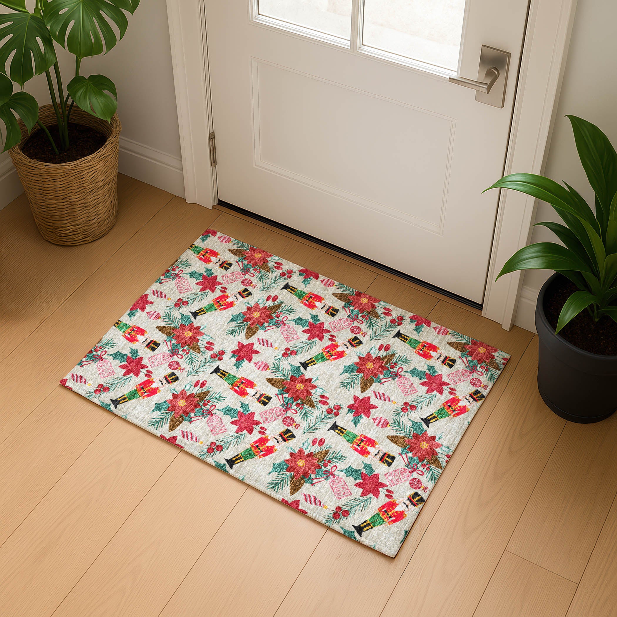 Mostar Machine Washable Transitional Beige Brown Rug 1'8" x 2'6" #shape_Rectangle