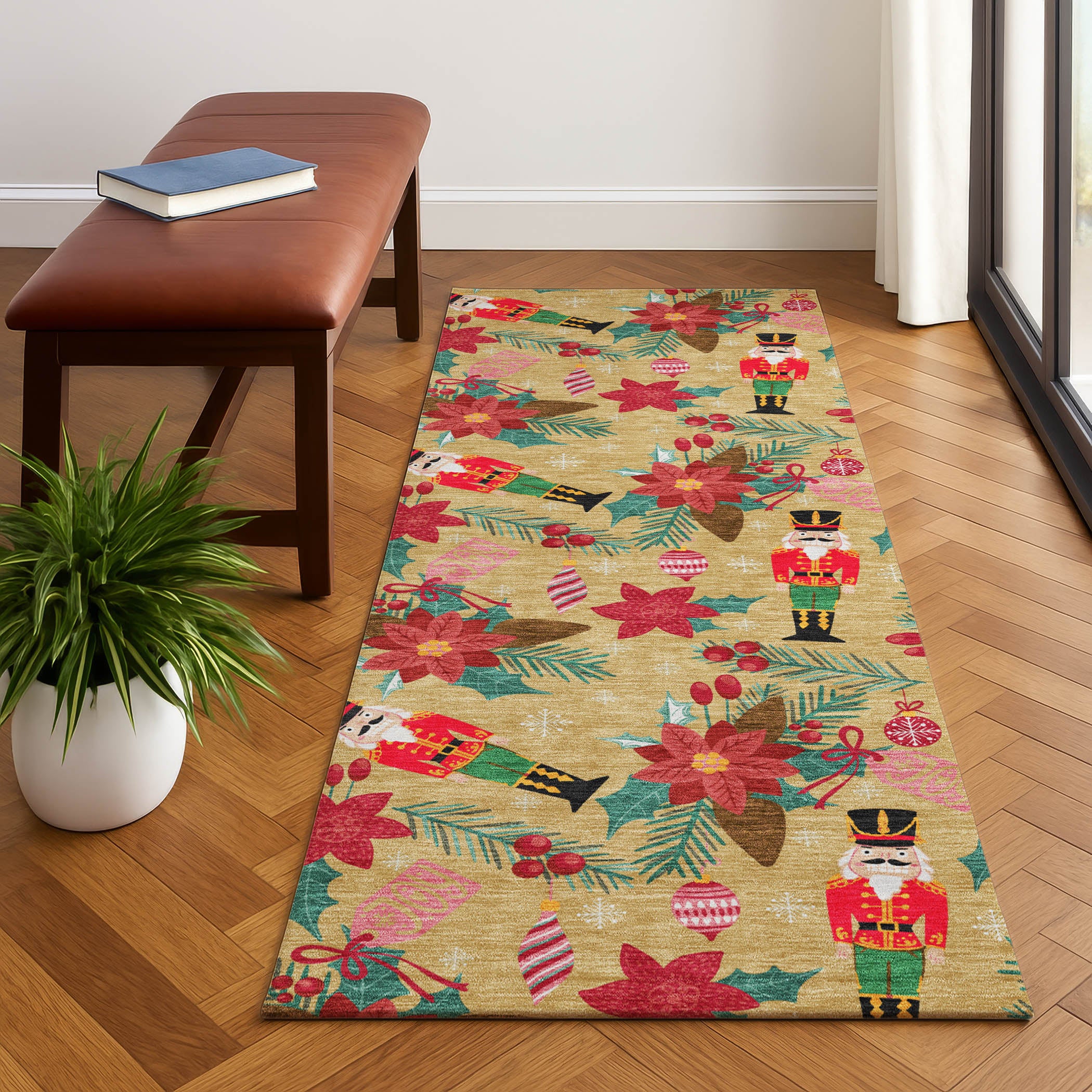 Mostar Machine Washable Transitional Gold Rug 2'3" x 7'6" #shape_Runner