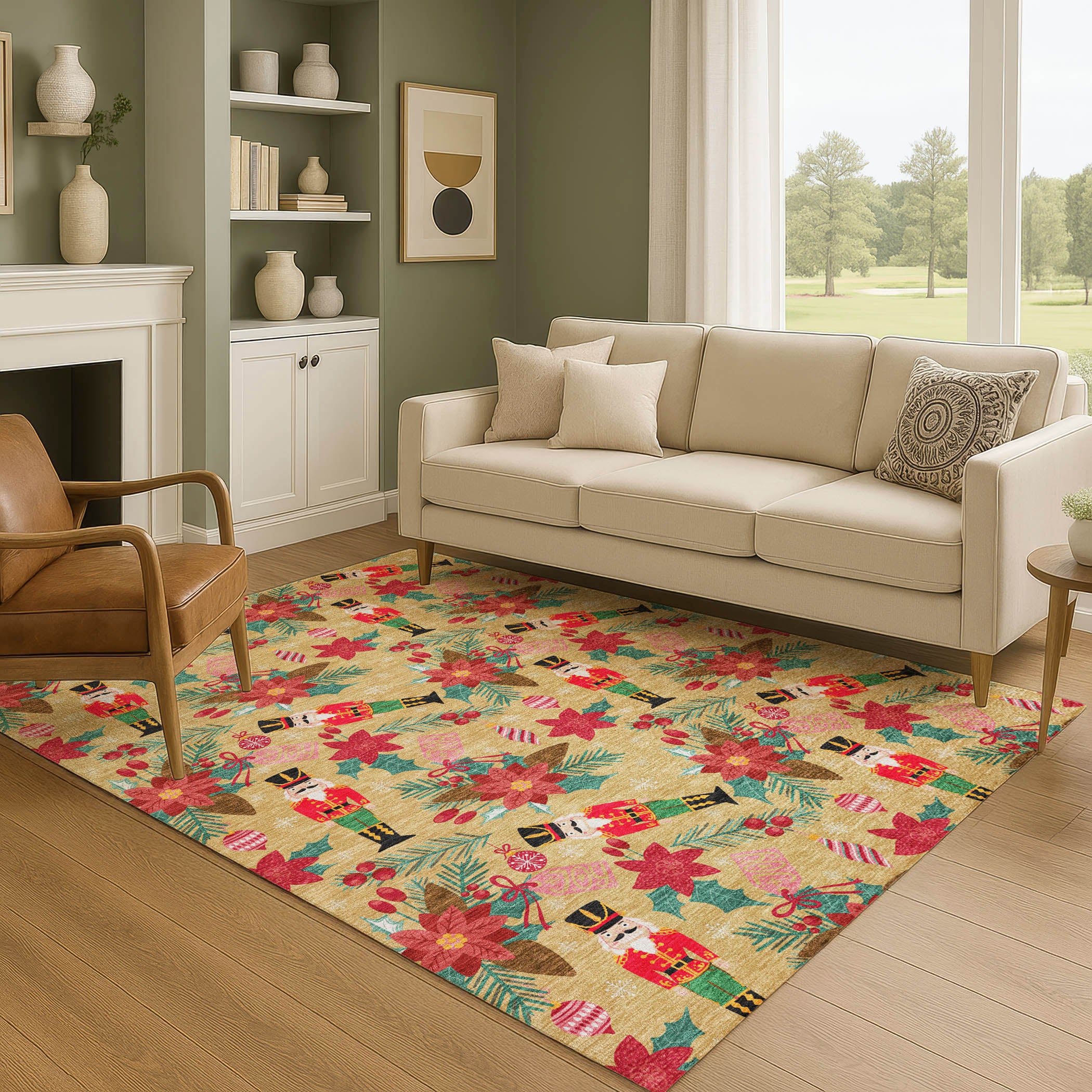 Mostar Machine Washable Transitional Gold Rug 2'6" x 3'10" #shape_Rectangle