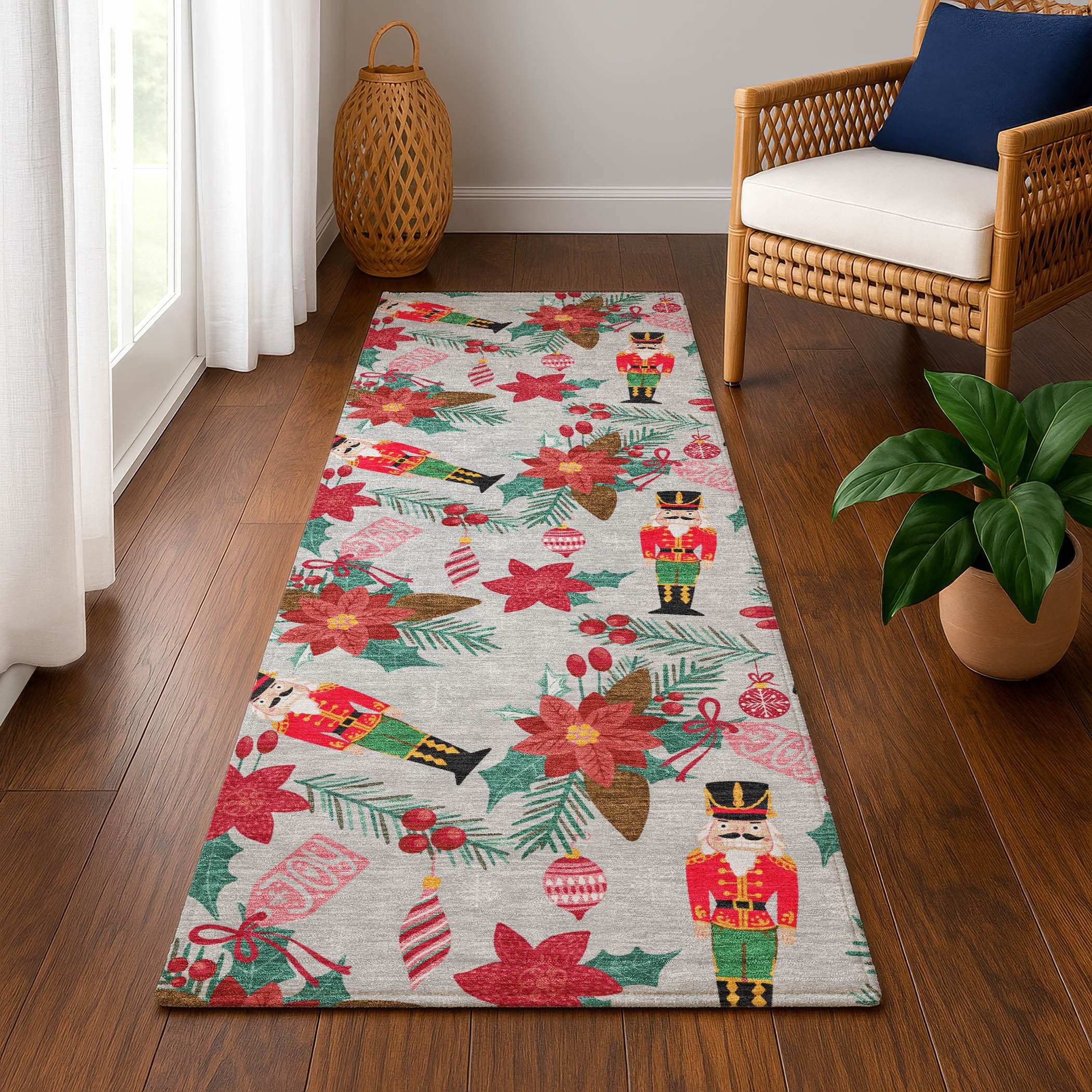 Mostar Machine Washable Transitional Silver Gray Rug 2'3" x 7'6" #shape_Runner
