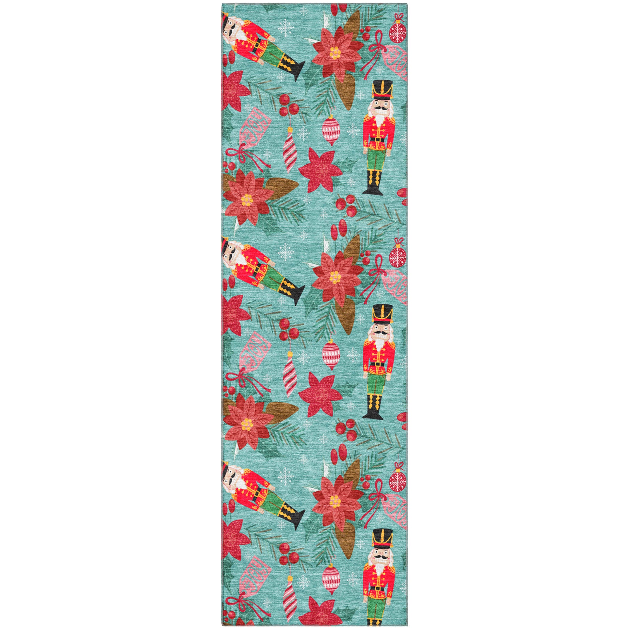 Mostar Machine Washable Transitional Teal Rug 2'3" x 7'6" #shape_Runner