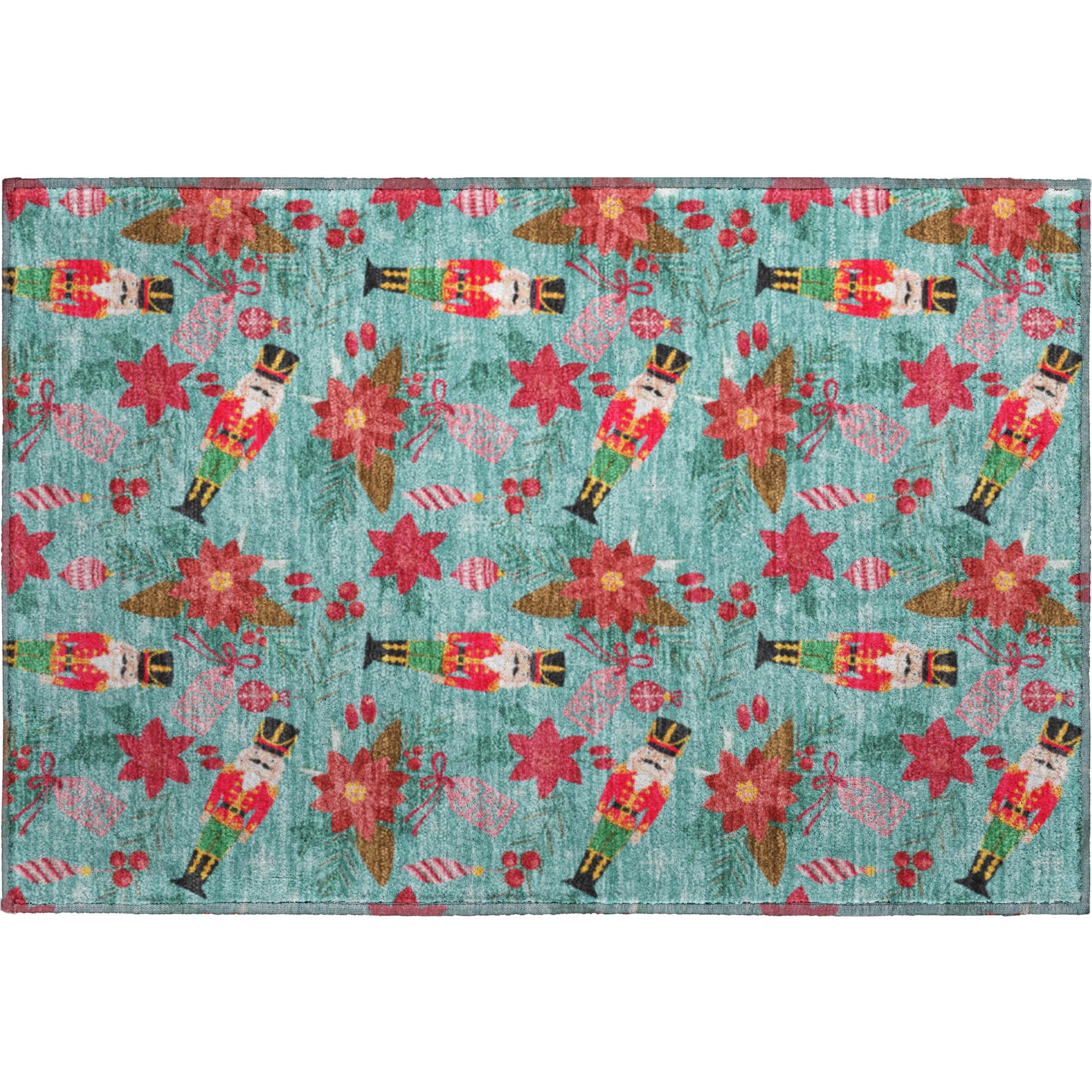 Mostar Machine Washable Transitional Teal Rug 1'8" x 2'6" #shape_Rectangle