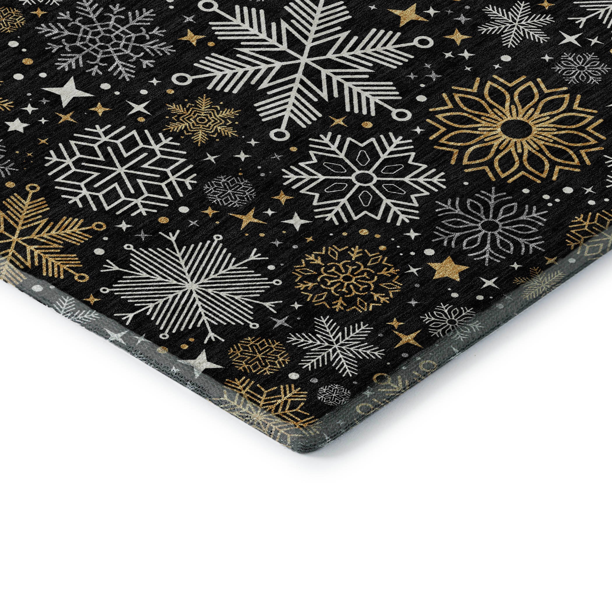 Reykjavik Machine Washable Transitional Black Rug 1'8" x 2'6" #shape_Rectangle