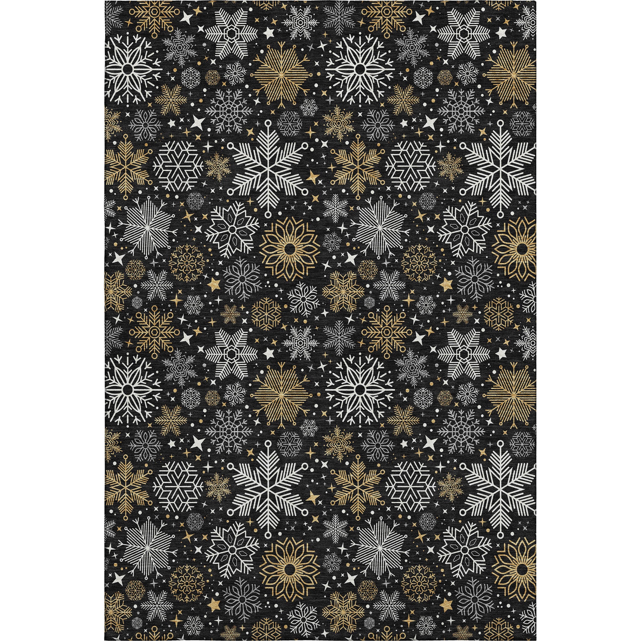 Reykjavik Machine Washable Transitional Black Rug 2'6" x 3'10" #shape_Rectangle