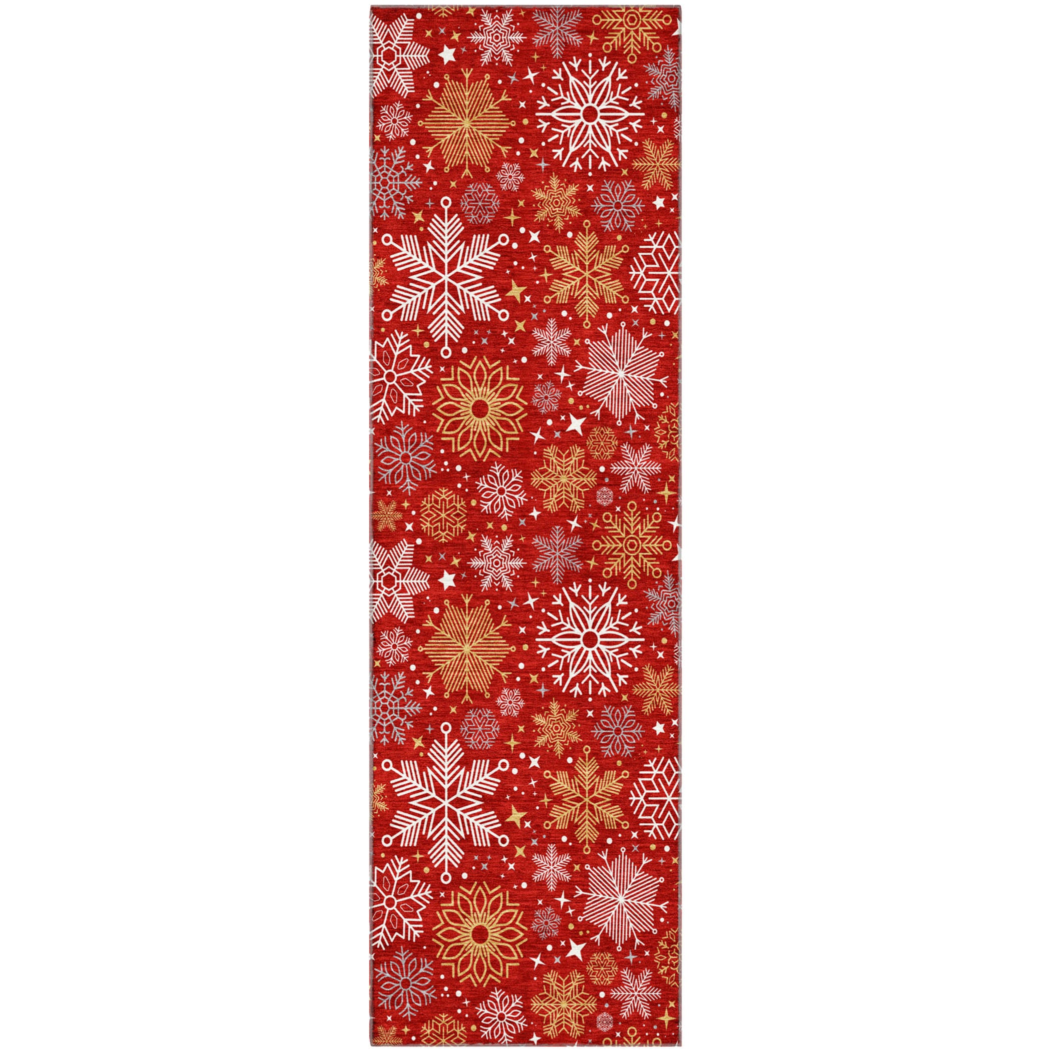 Reykjavik Machine Washable Transitional Red Rug 2'3" x 7'6" #shape_Runner