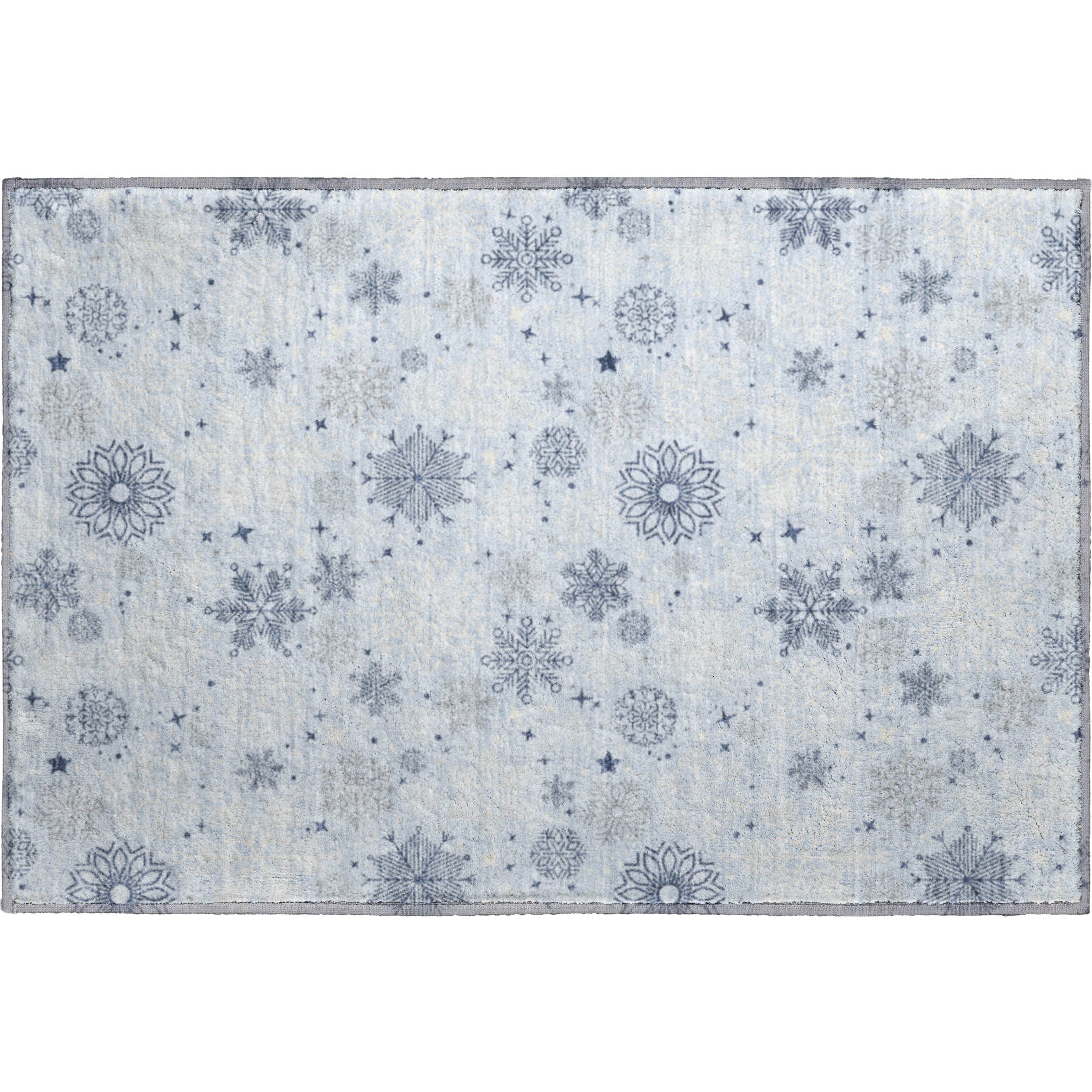 Reykjavik Machine Washable Transitional Sky Blue Rug 1'8" x 2'6" #shape_Rectangle