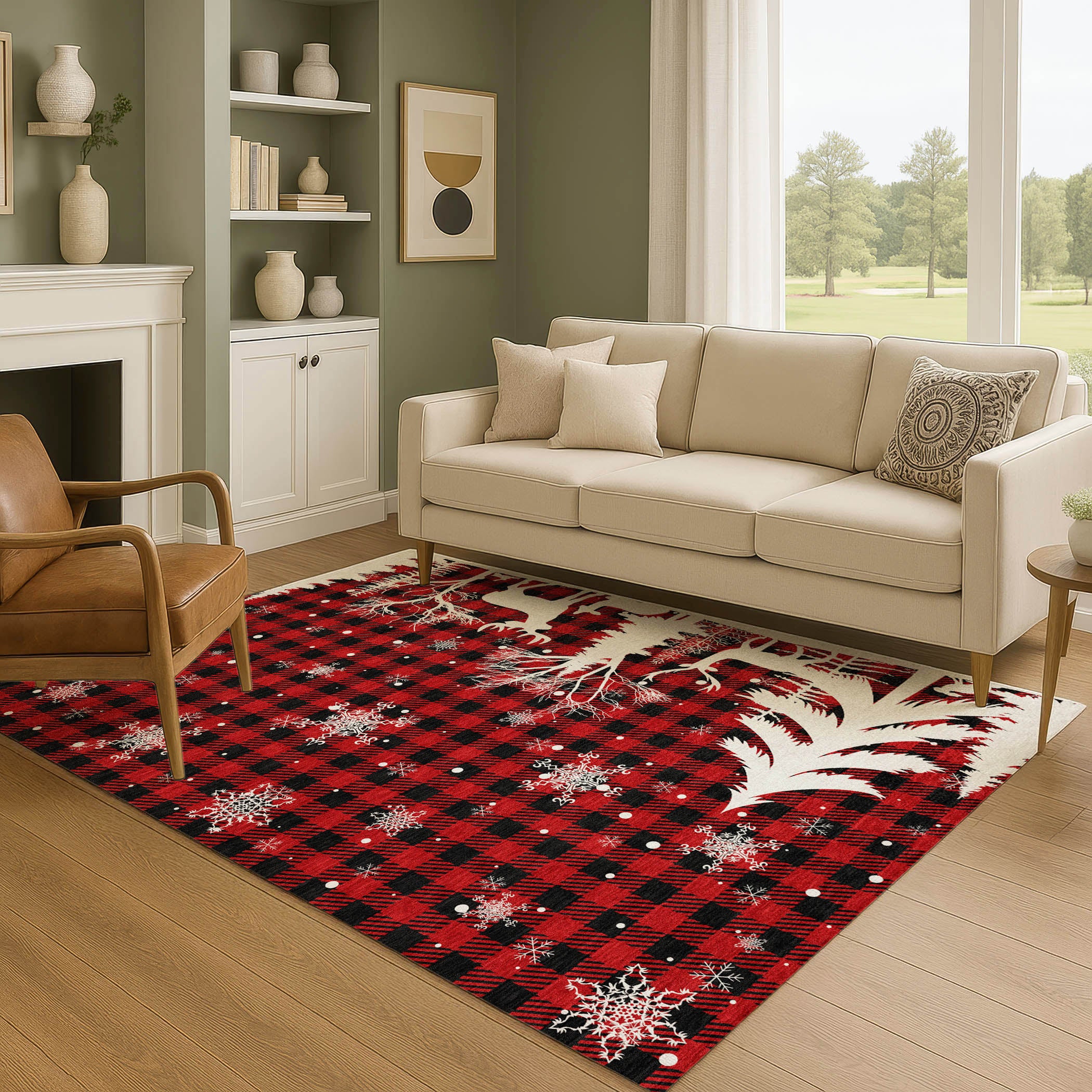 Budapest Machine Washable Transitional Red Rug 2'6" x 3'10" #shape_Rectangle