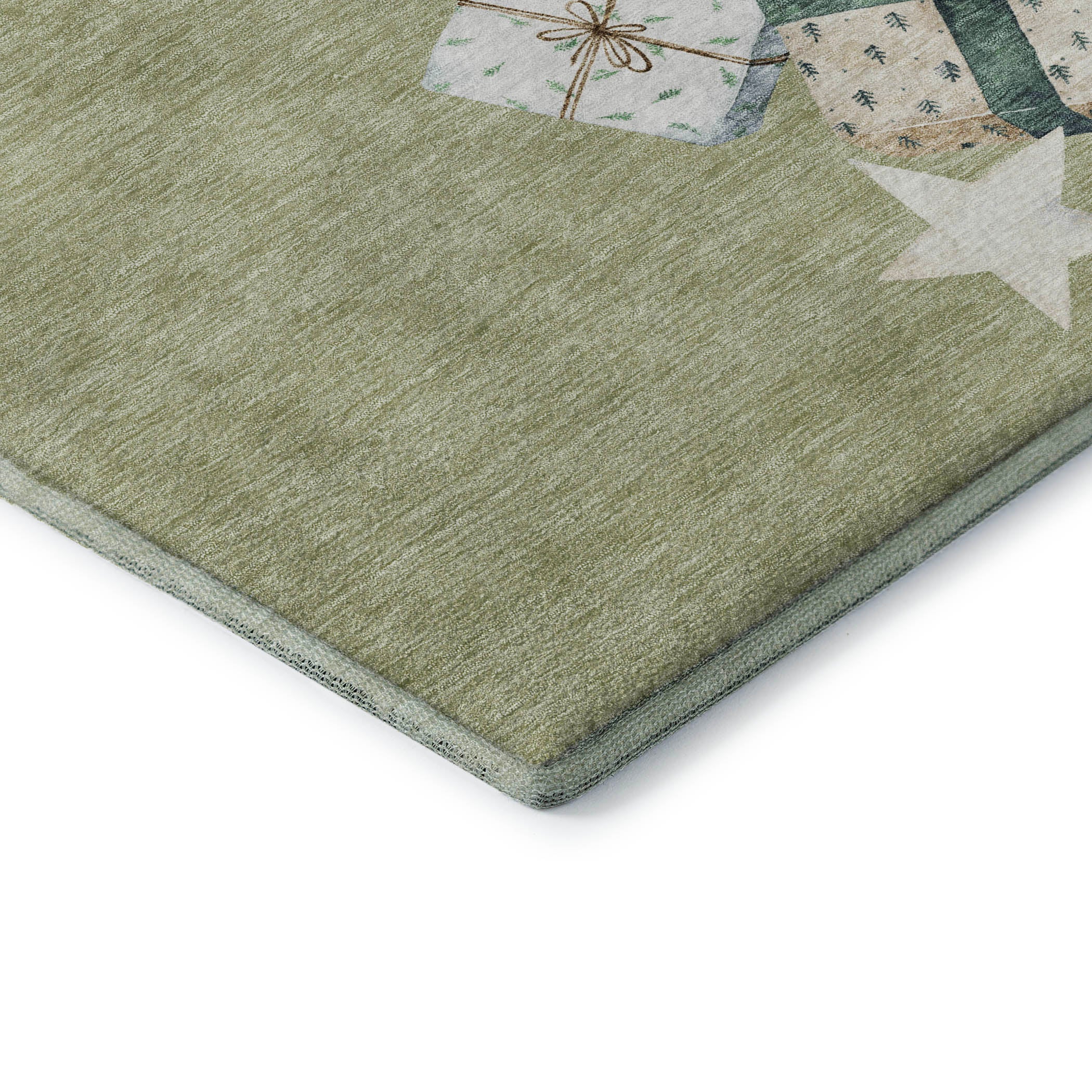 Oaxaca Machine Washable Transitional Aloe Green Rug 1'8" x 2'6" #shape_Rectangle