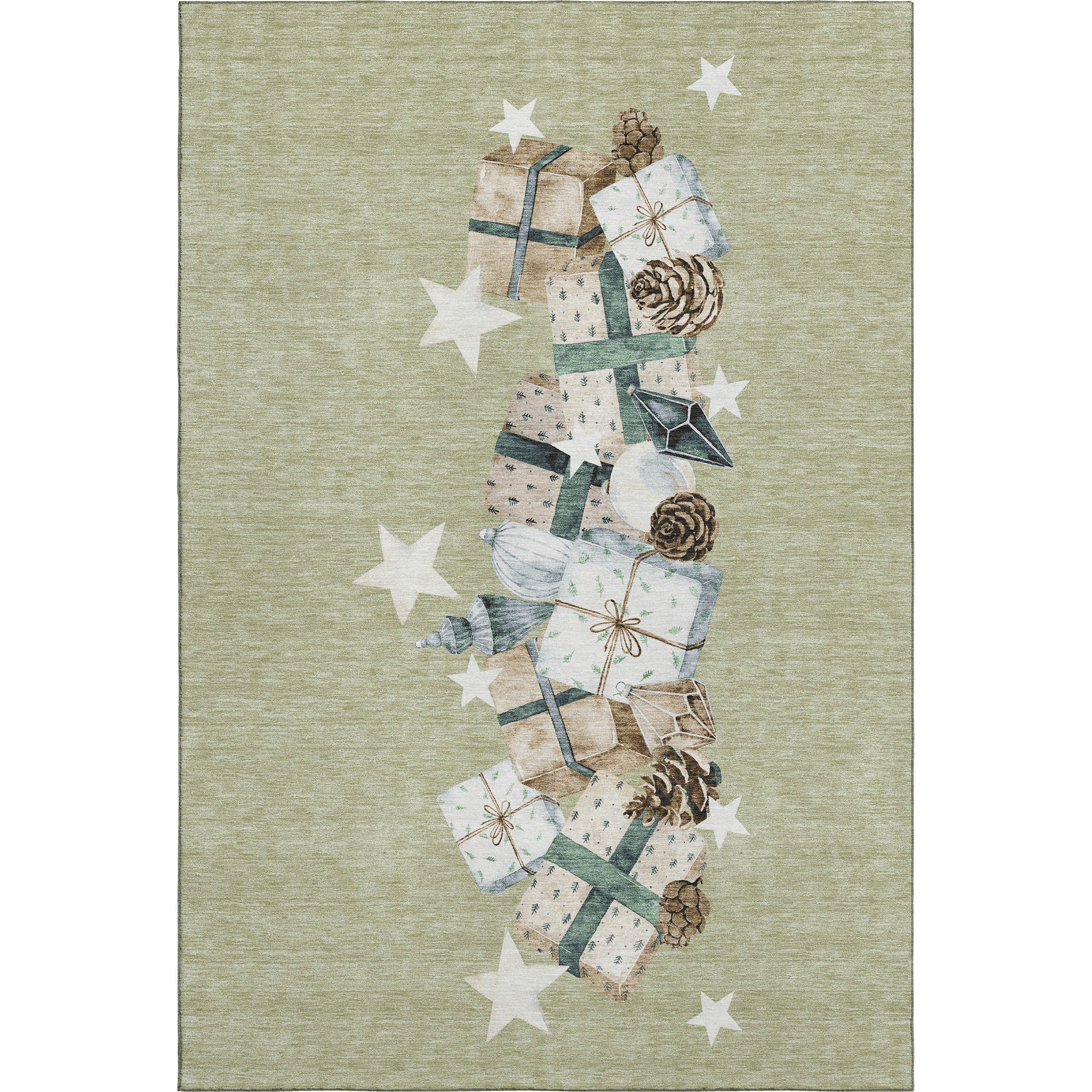 Oaxaca Machine Washable Transitional Aloe Green Rug 2'6" x 3'10" #shape_Rectangle