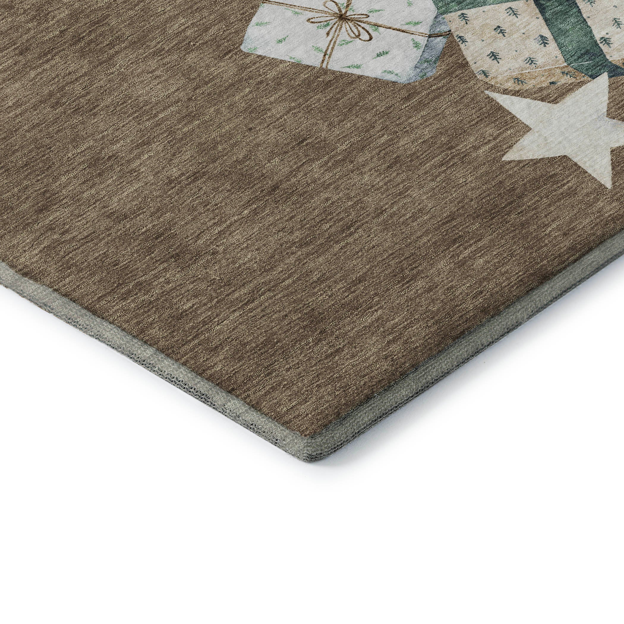 Oaxaca Machine Washable Transitional Brown Rug 1'8" x 2'6" #shape_Rectangle