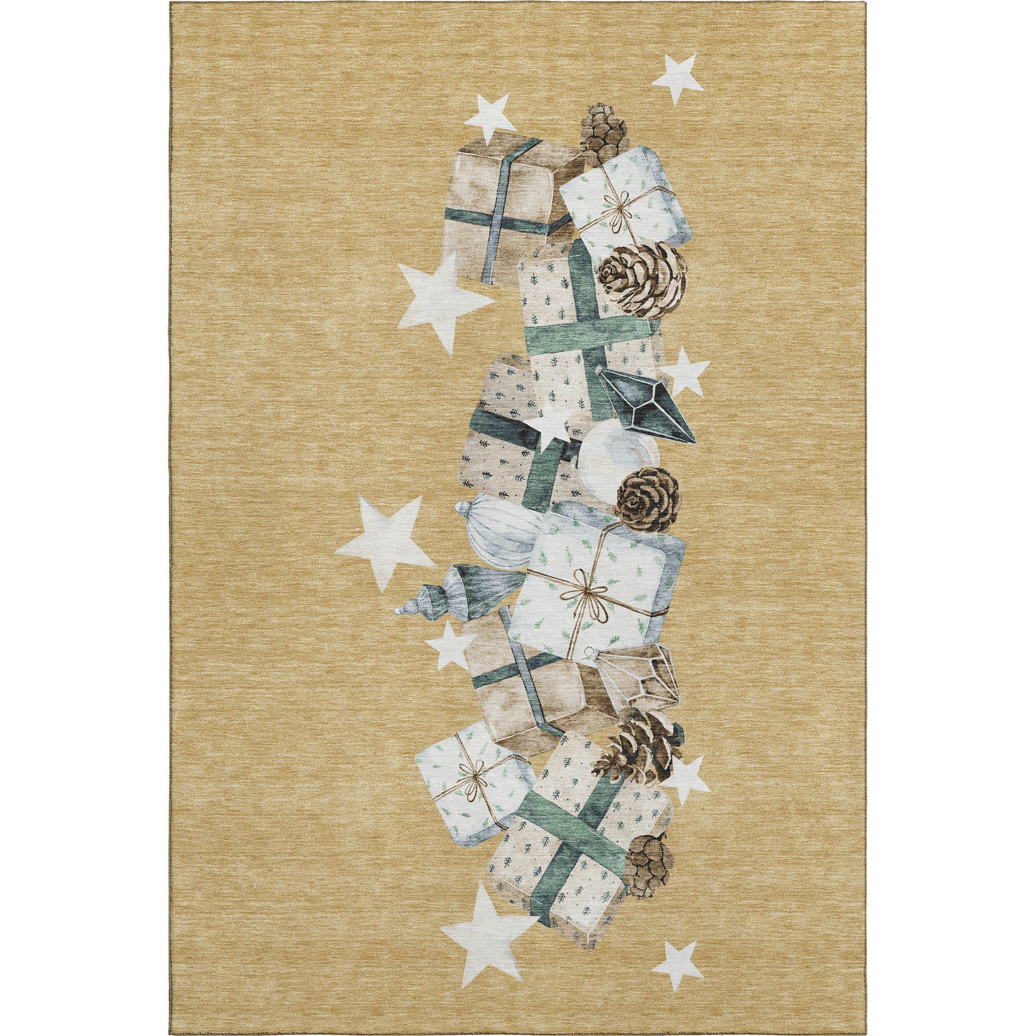 Oaxaca Machine Washable Transitional Gold Rug 2'6" x 3'10" #shape_Rectangle