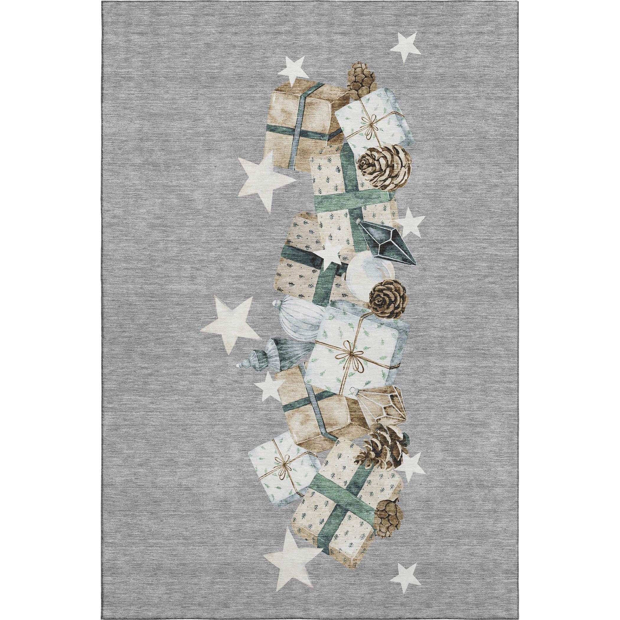 Oaxaca Machine Washable Transitional Gray Rug 2'6" x 3'10" #shape_Rectangle