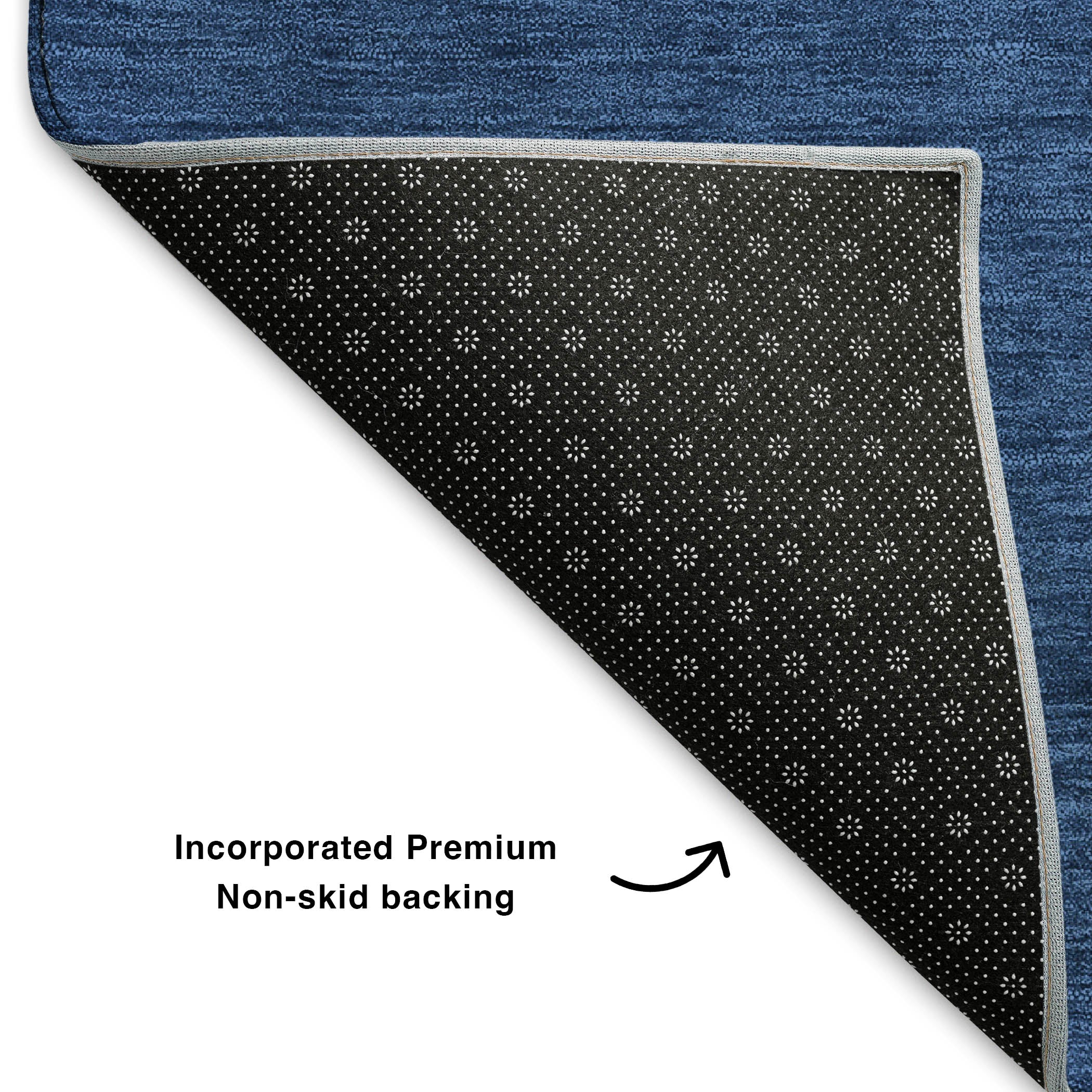 Oaxaca Machine Washable Transitional Navy Blue Rug 1'8" x 2'6" #shape_Rectangle