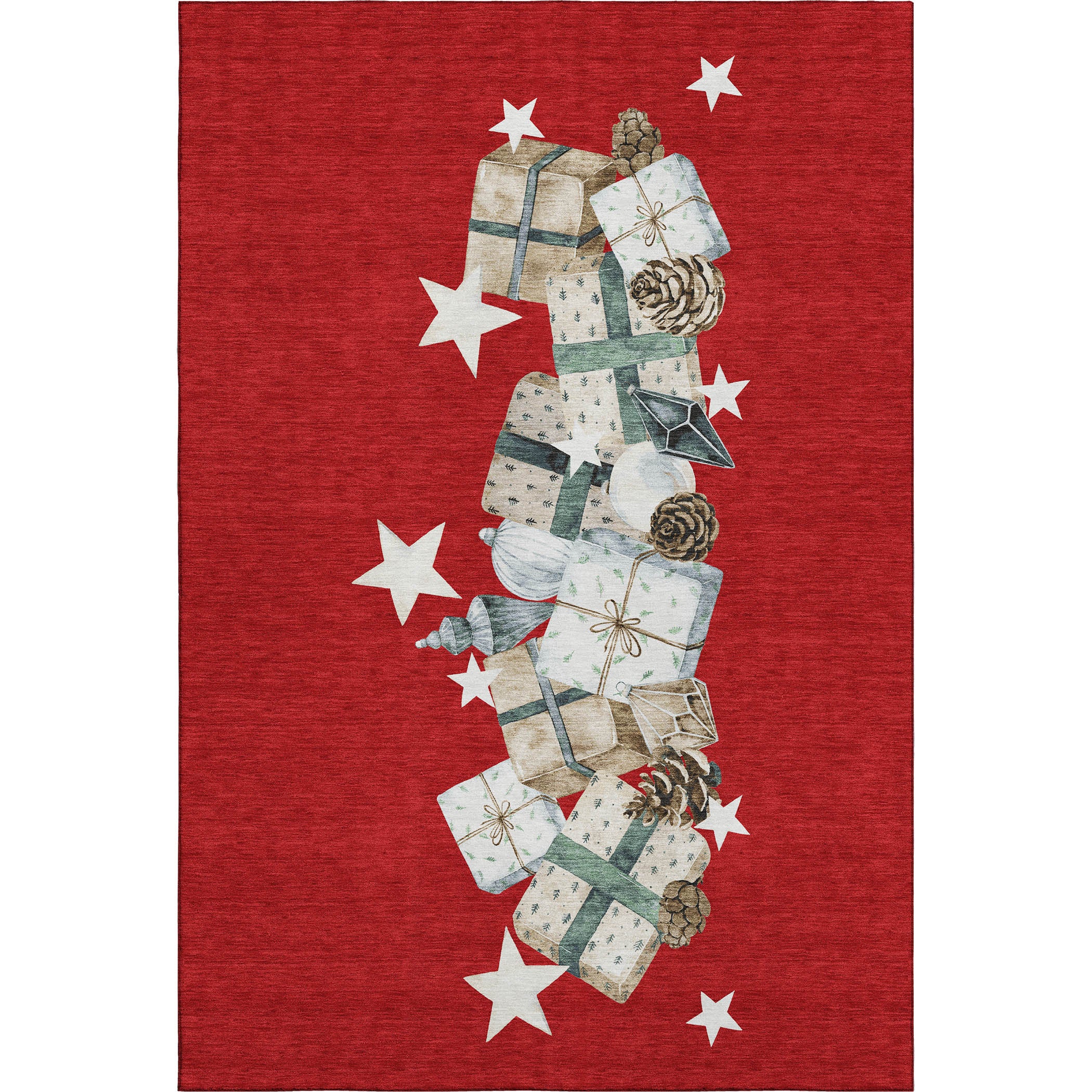 Oaxaca Machine Washable Transitional Red Rug 2'6" x 3'10" #shape_Rectangle