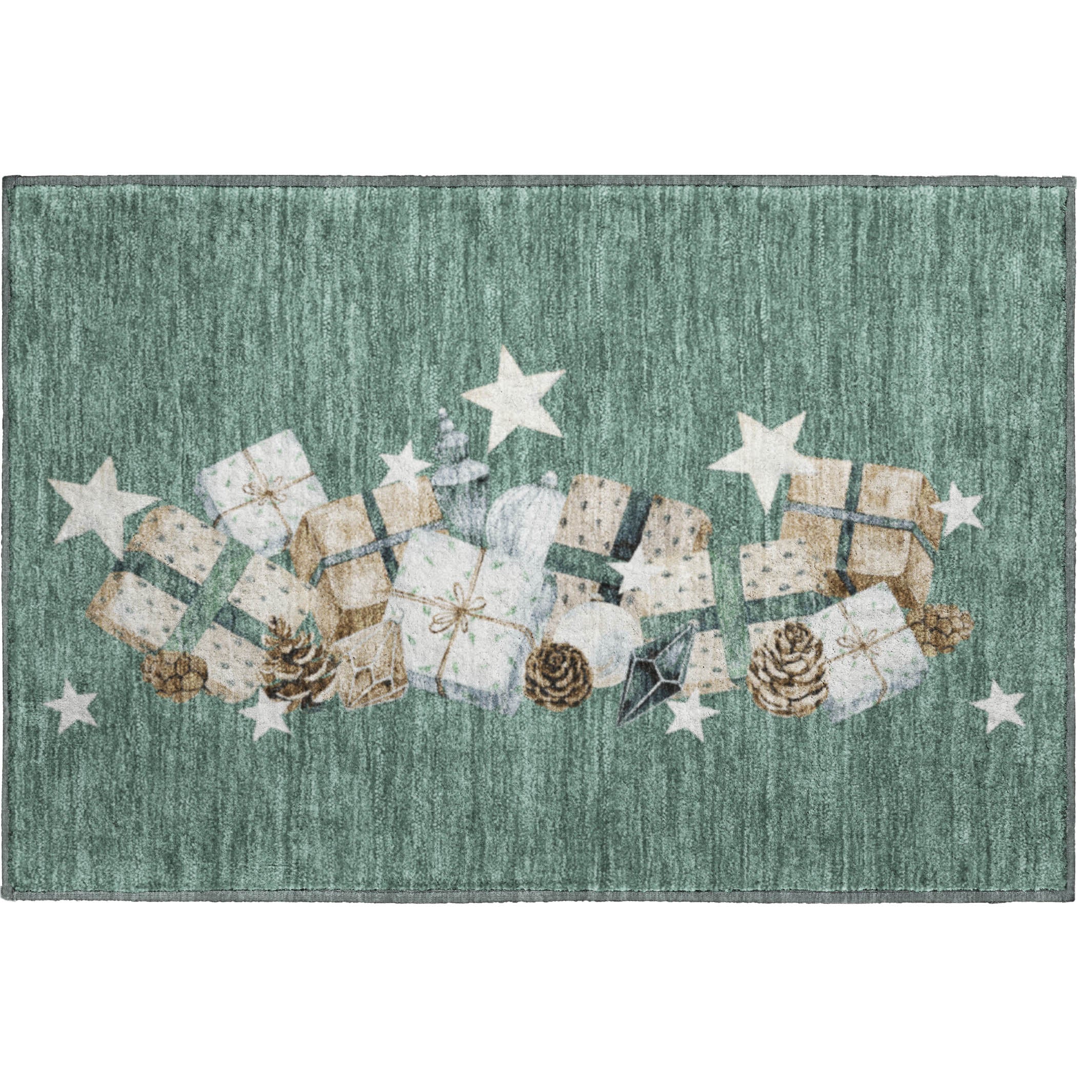 Oaxaca Machine Washable Transitional Seafoam Blue Rug 1'8" x 2'6" #shape_Rectangle