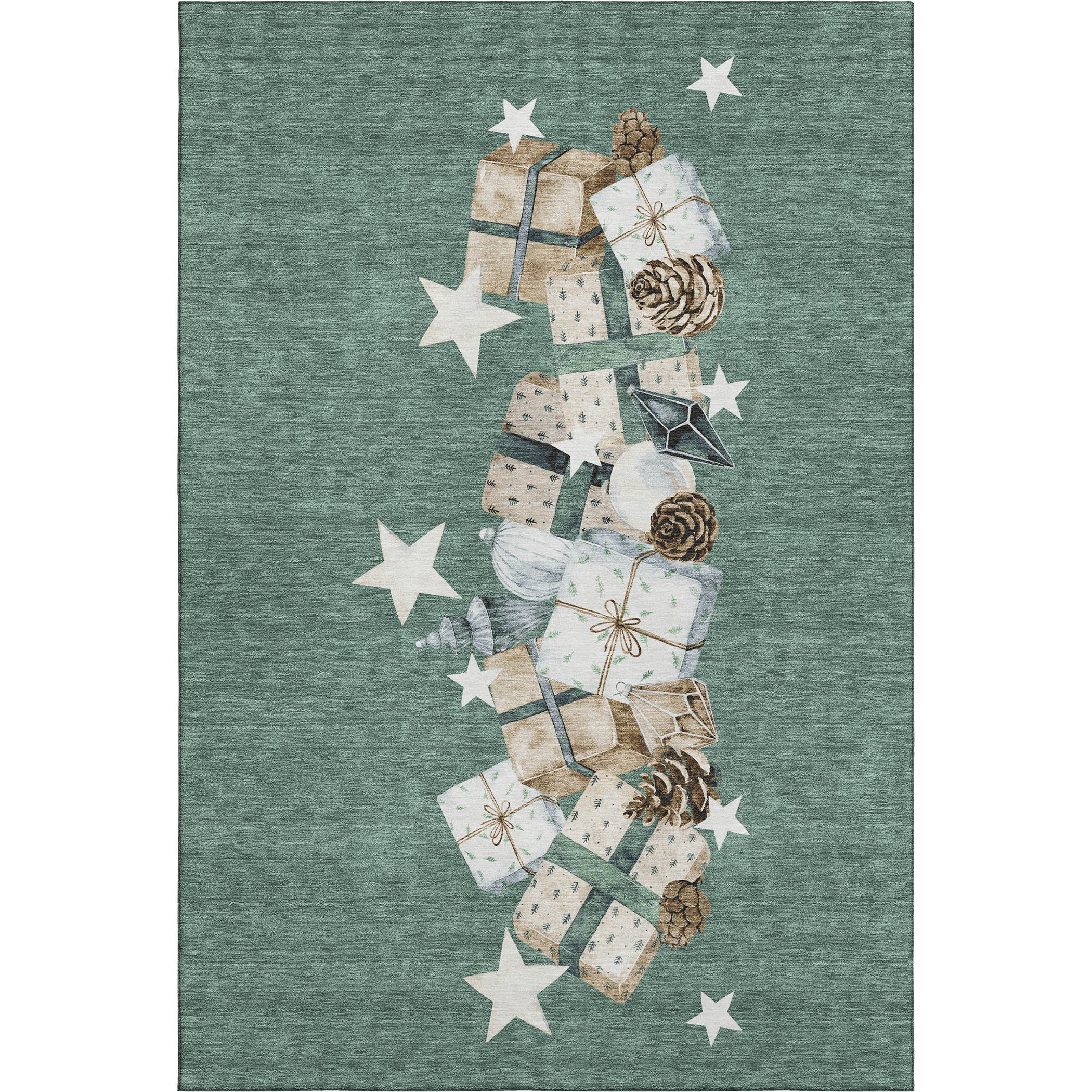 Oaxaca Machine Washable Transitional Seafoam Blue Rug 2'6" x 3'10" #shape_Rectangle