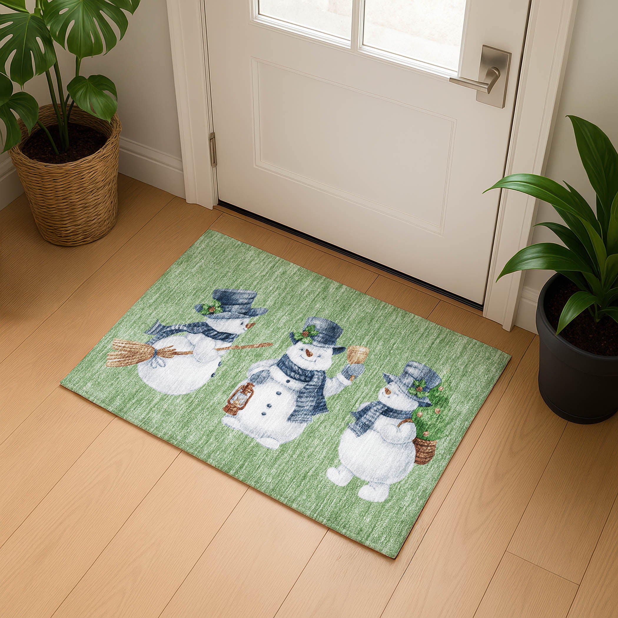 Baku Machine Washable Transitional Aloe Green Rug 1'8" x 2'6" #shape_Rectangle