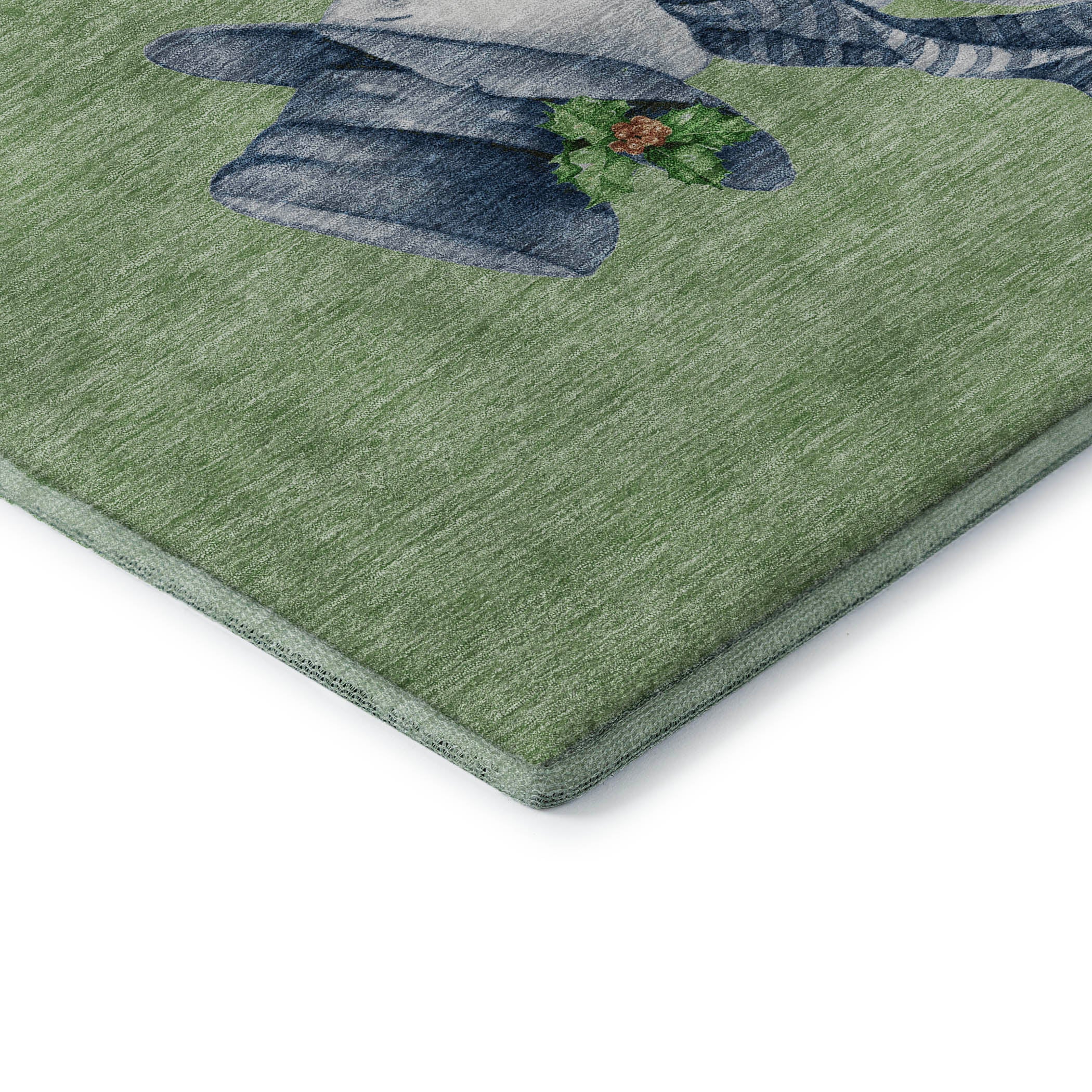 Baku Machine Washable Transitional Aloe Green Rug 1'8" x 2'6" #shape_Rectangle