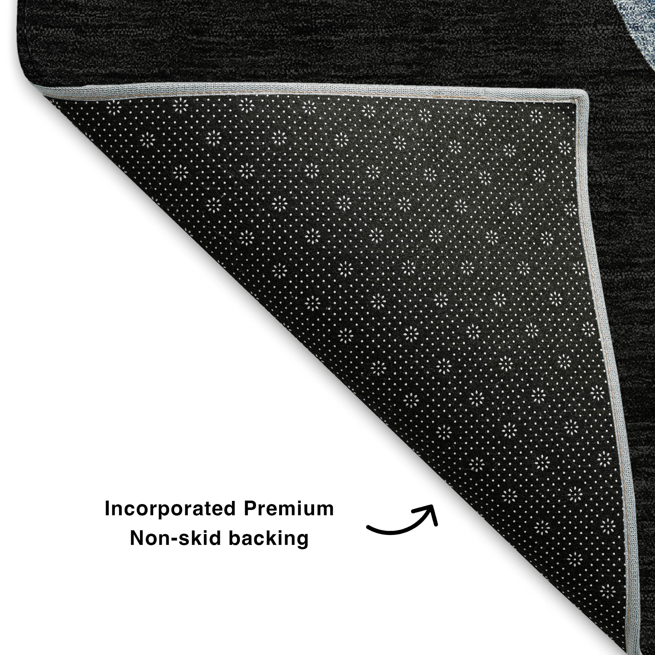 Baku Machine Washable Transitional Black Rug 1'8" x 2'6" #shape_Rectangle