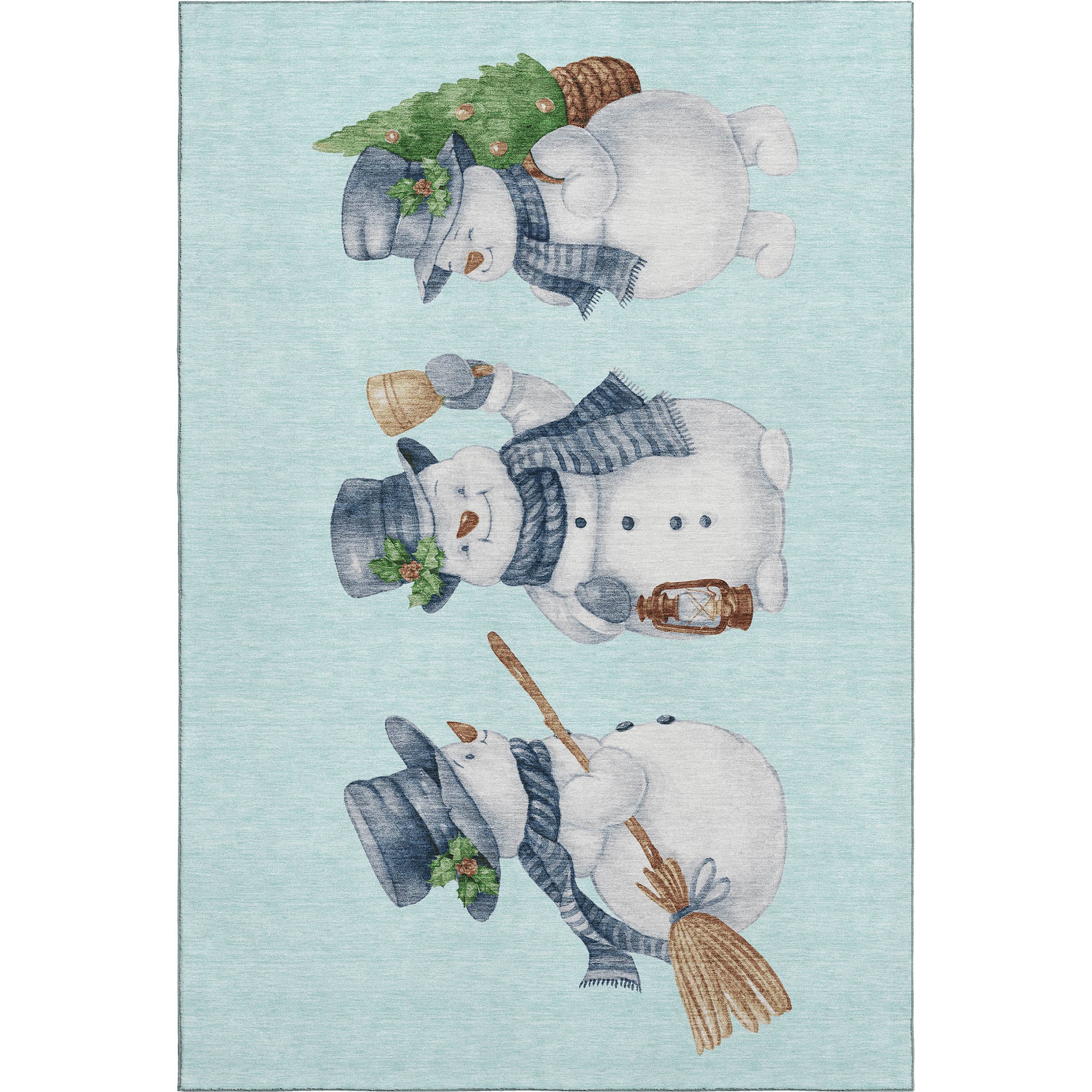 Baku Machine Washable Transitional Sky Blue Rug 2'6" x 3'10" #shape_Rectangle