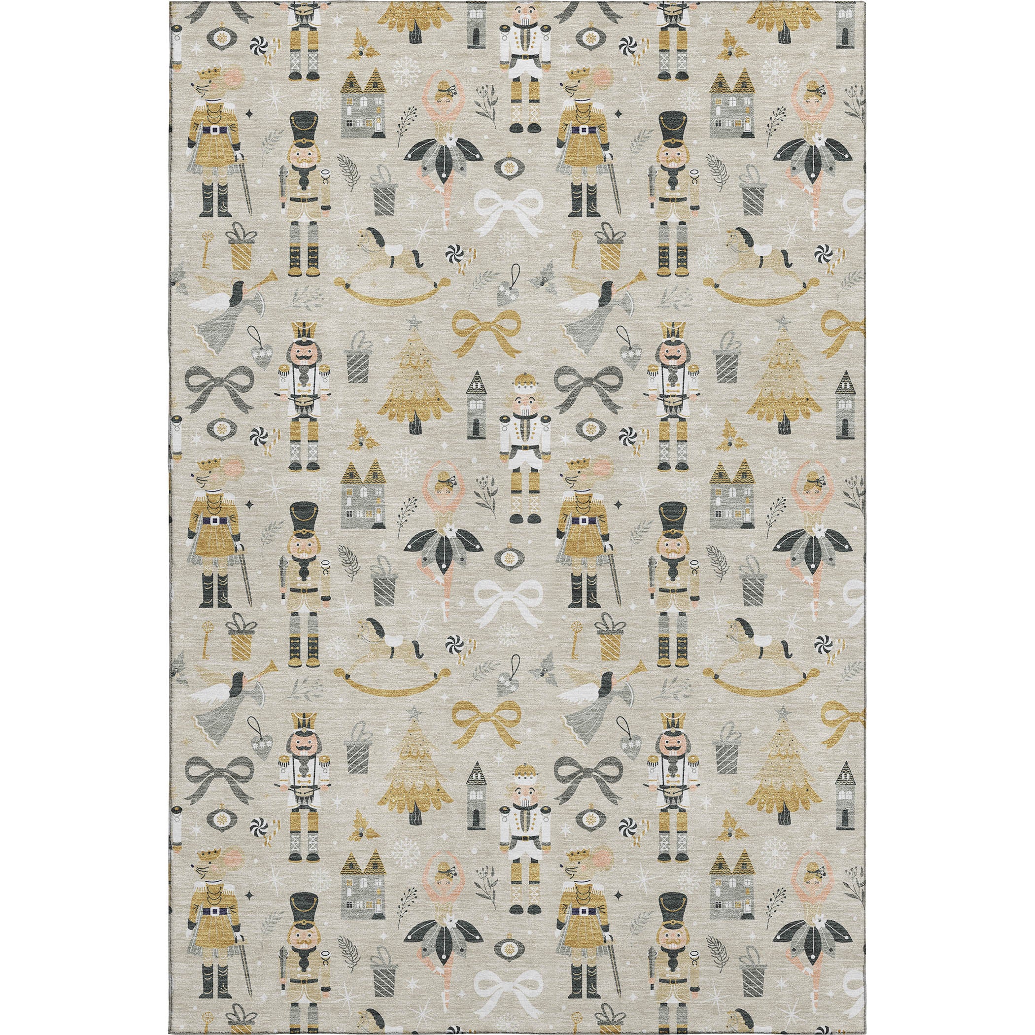Antigua Machine Washable Transitional Beige Brown Rug 2'6" x 3'10" #shape_Rectangle
