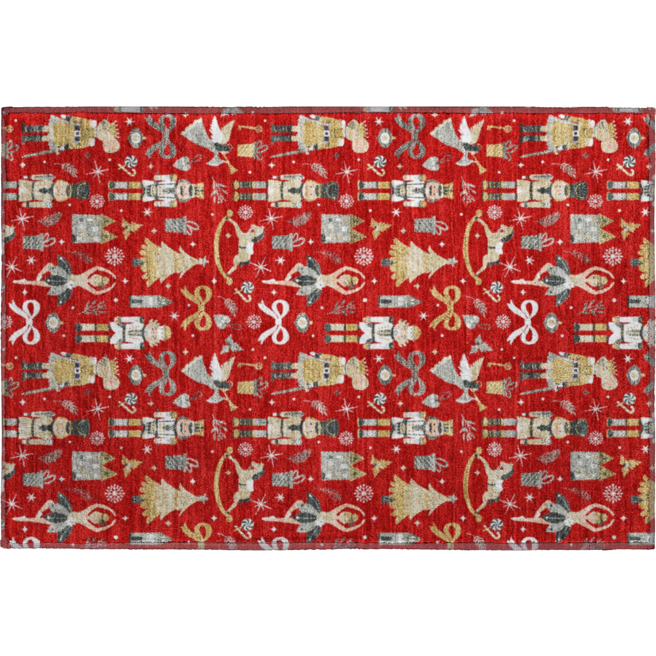 Antigua Machine Washable Transitional Red Rug 1'8" x 2'6" #shape_Rectangle