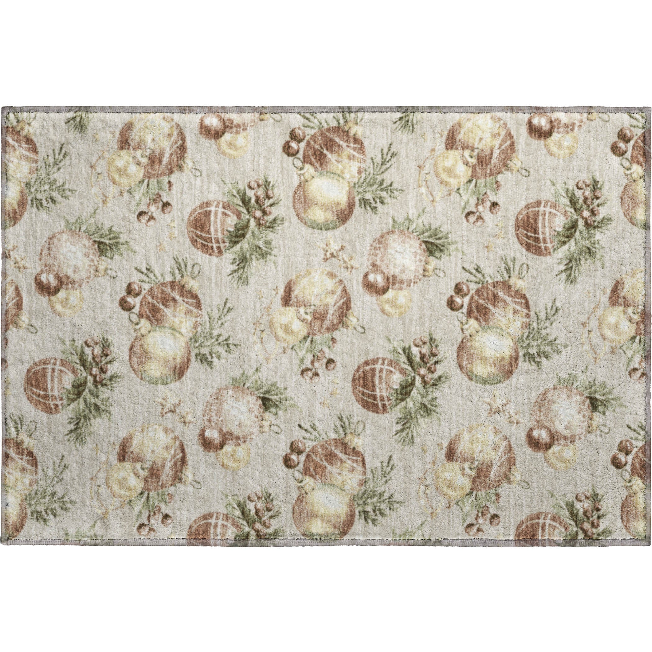 Athens Machine Washable Transitional Beige Brown Rug 1'8" x 2'6" #shape_Rectangle