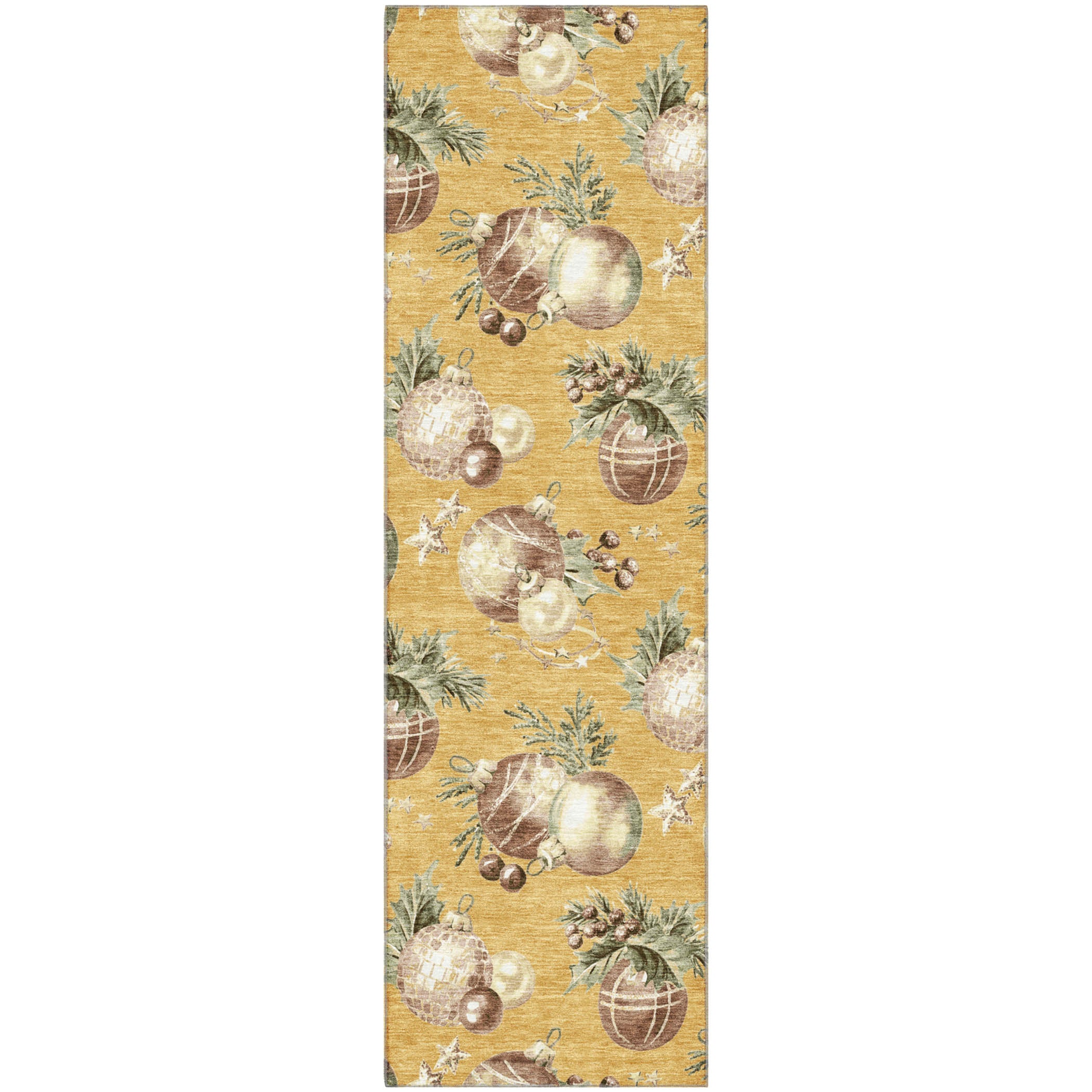 Athens Machine Washable Transitional Gold Rug 2'3" x 7'6" #shape_Runner