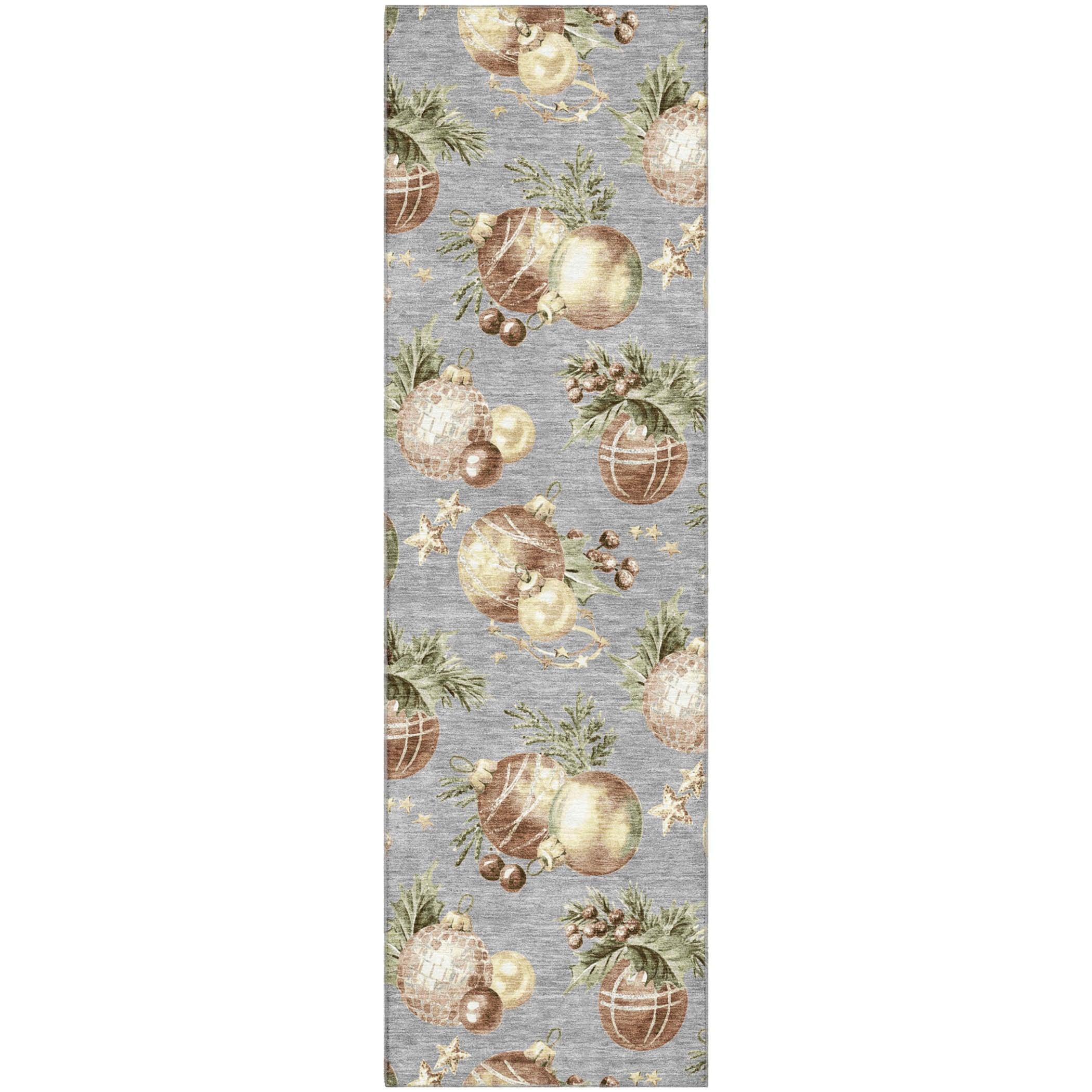 Athens Machine Washable Transitional Gray Rug 2'3" x 7'6" #shape_Runner