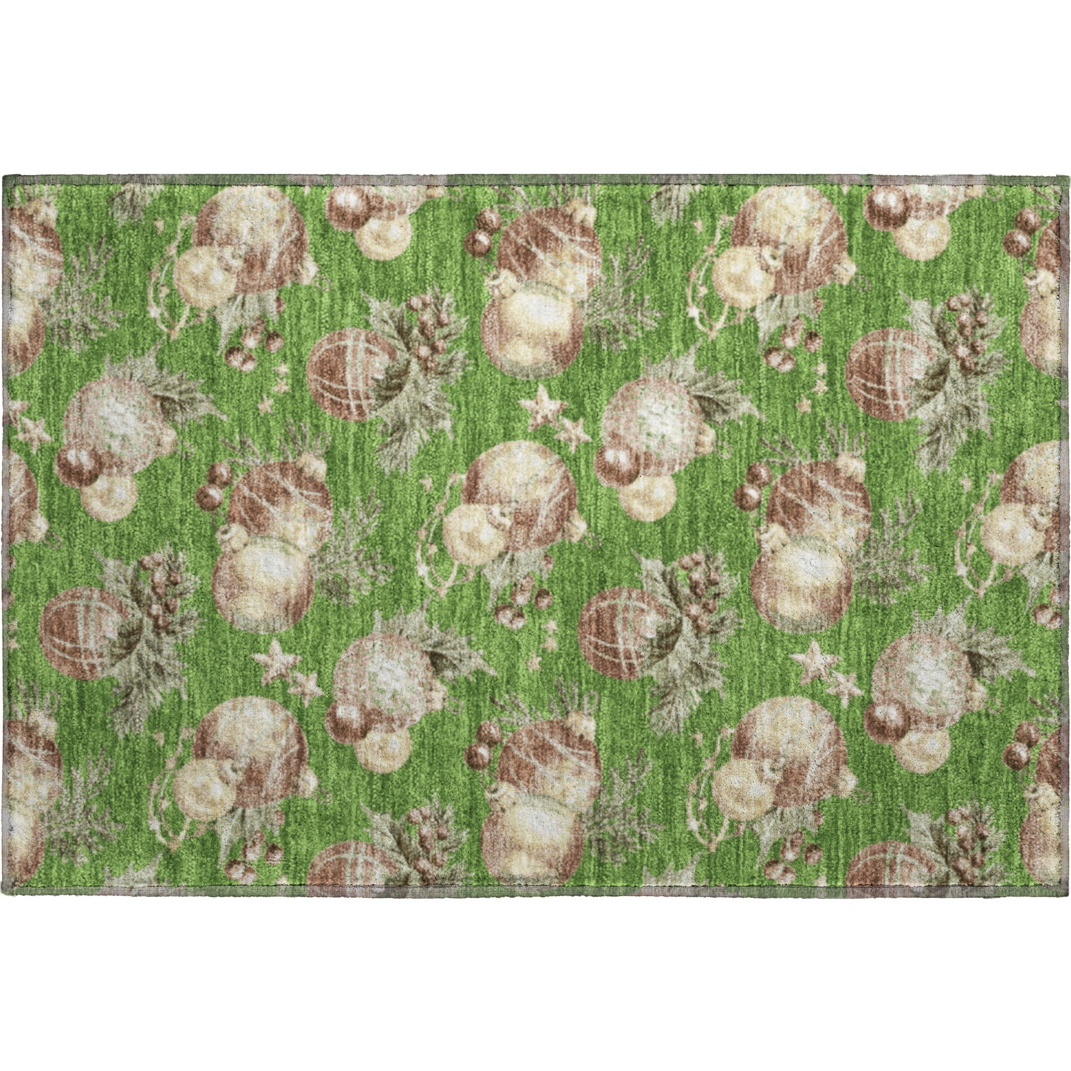 Athens Machine Washable Transitional Green Rug 1'8" x 2'6" #shape_Rectangle