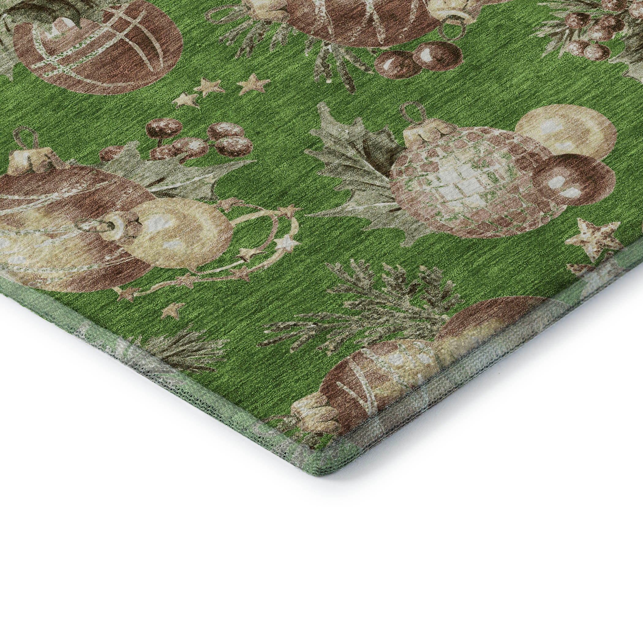 Athens Machine Washable Transitional Green Rug 1'8" x 2'6" #shape_Rectangle