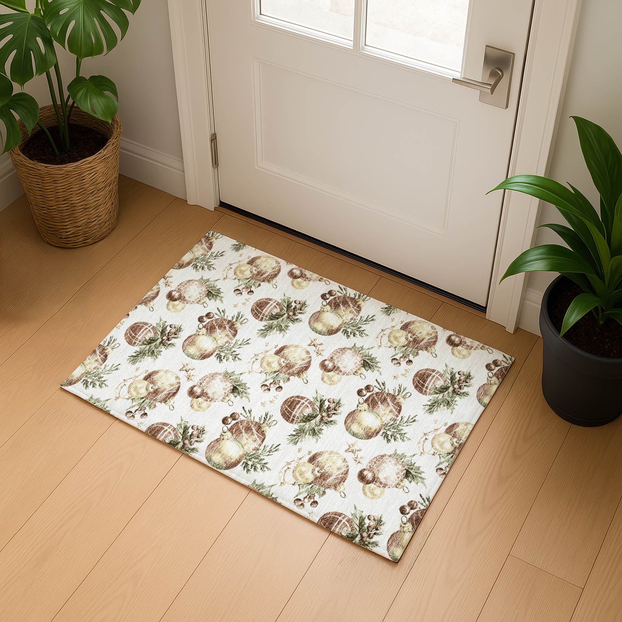 Athens Machine Washable Transitional Ivory Rug 1'8" x 2'6" #shape_Rectangle