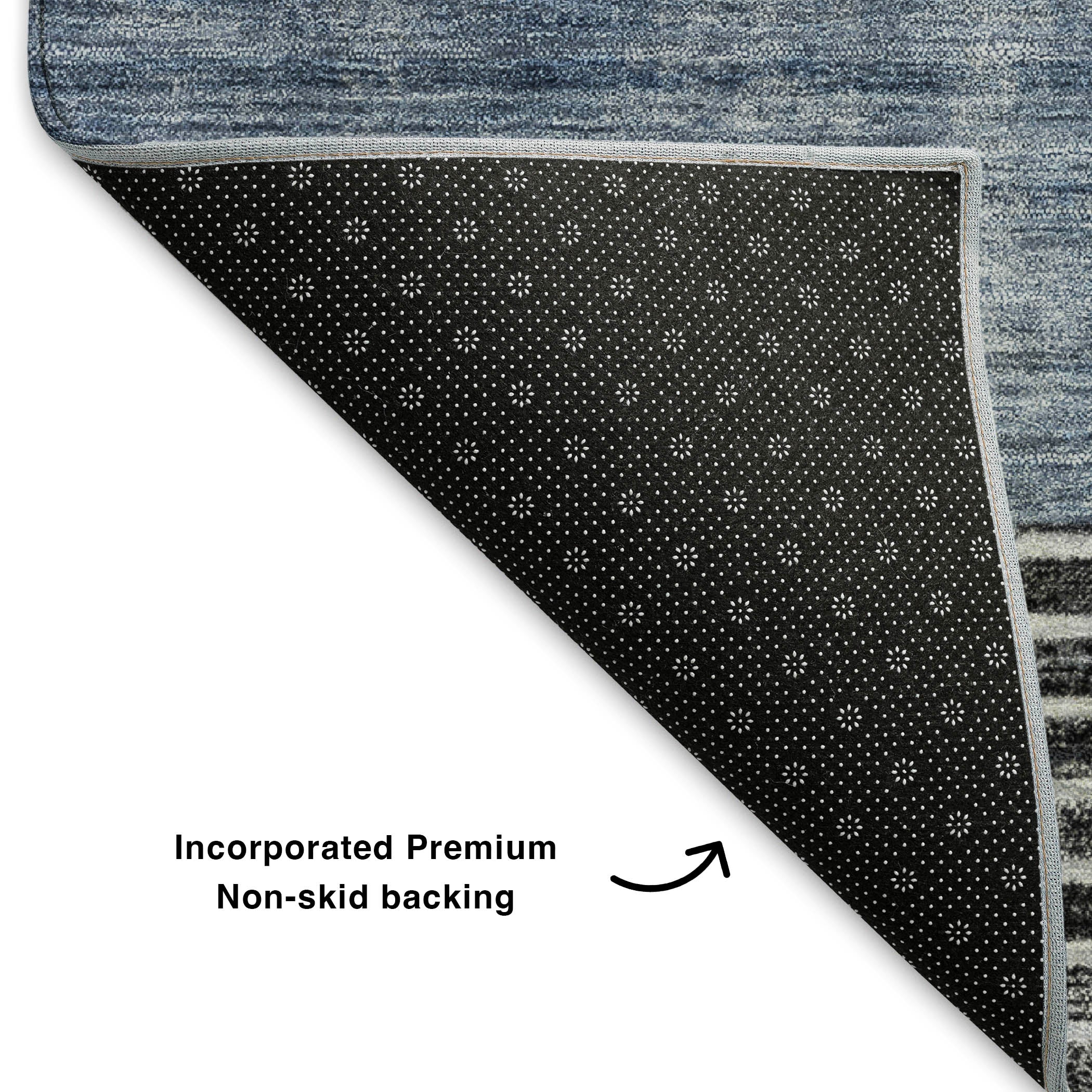Havana Machine Washable Transitional Blue Rug 1'8" x 2'6" #shape_Rectangle