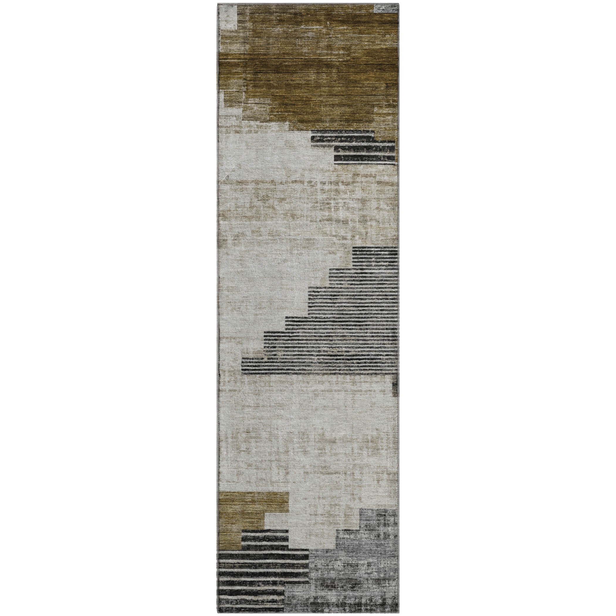 Havana Machine Washable Transitional Brown Rug 2'3" x 7'6" #shape_Runner