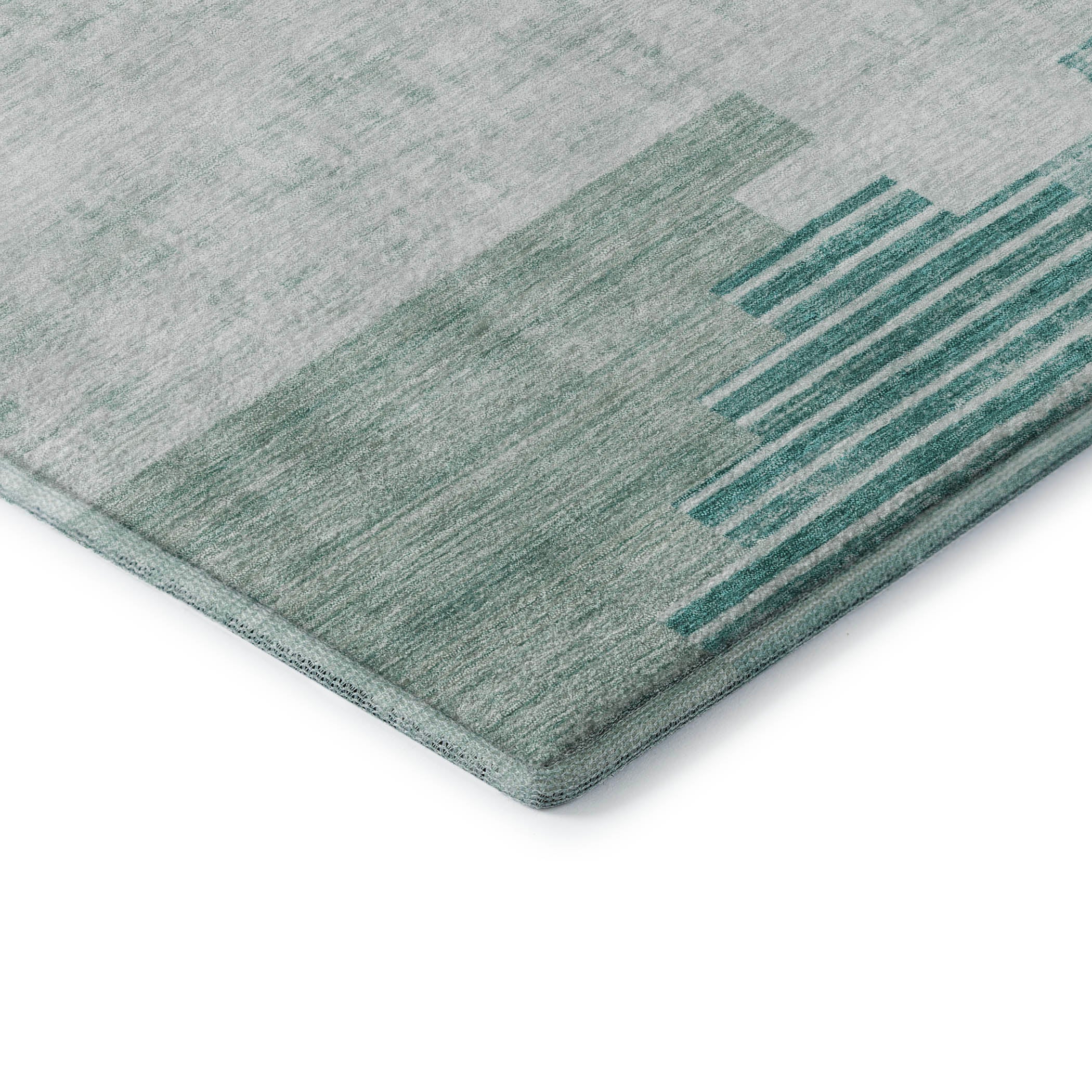 Havana Machine Washable Transitional Teal Rug 1'8" x 2'6" #shape_Rectangle