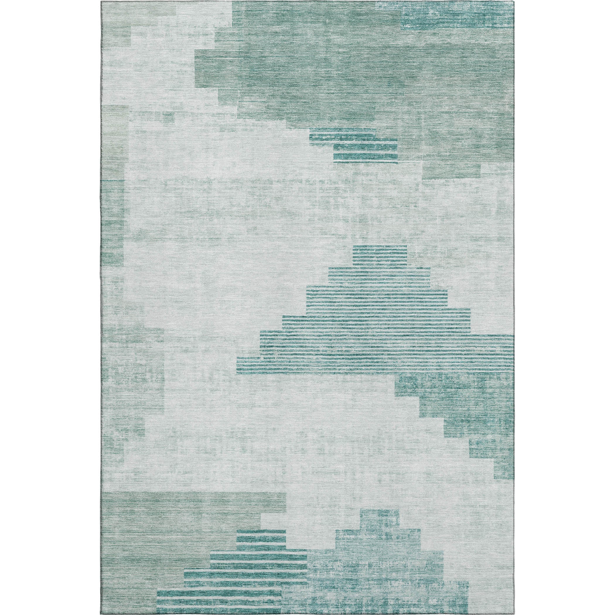 Havana Machine Washable Transitional Teal Rug 2'6" x 3'10" #shape_Rectangle