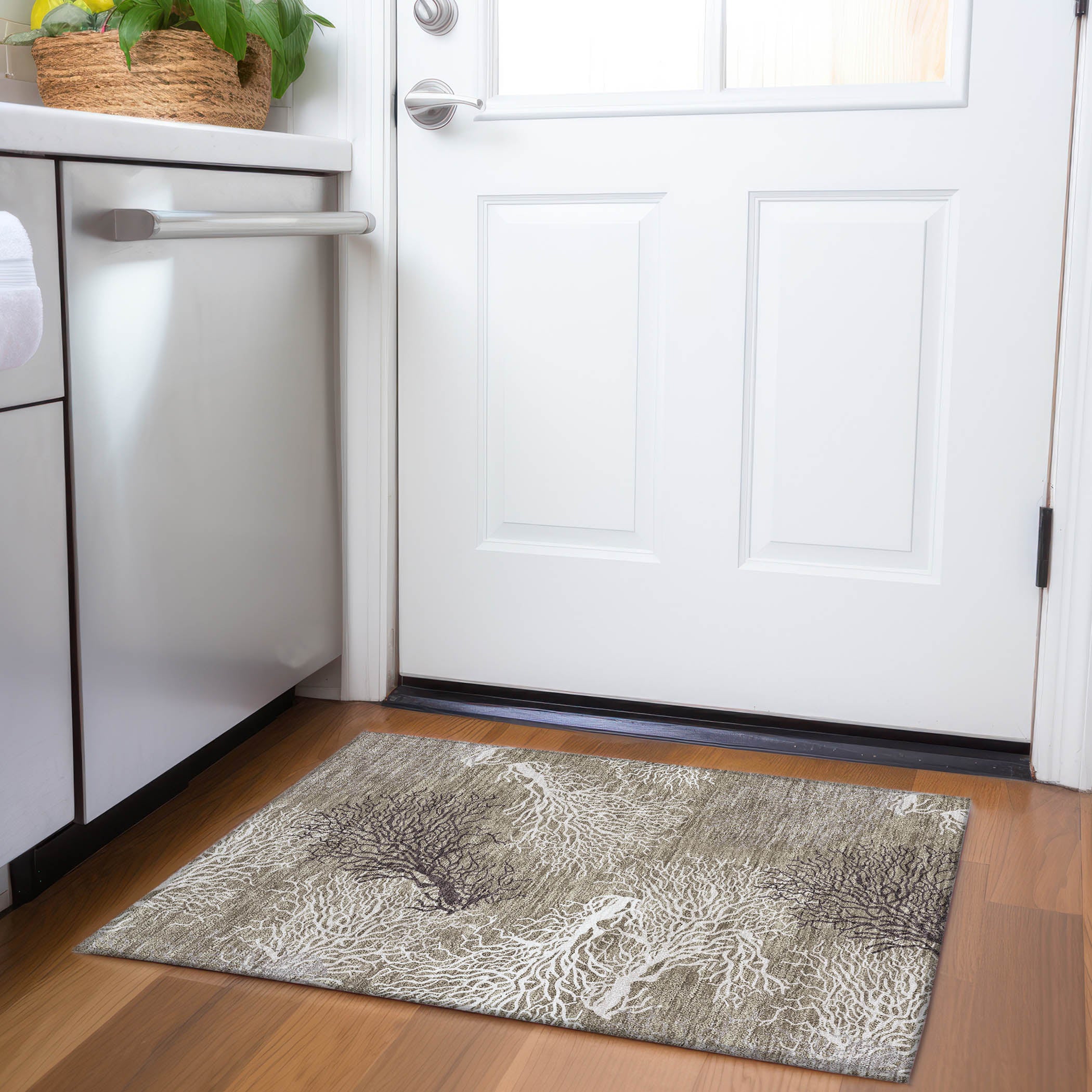 Reykjavik Machine Washable Coastal Latte Taupe Rug 1'8" x 2'6" #shape_Rectangle