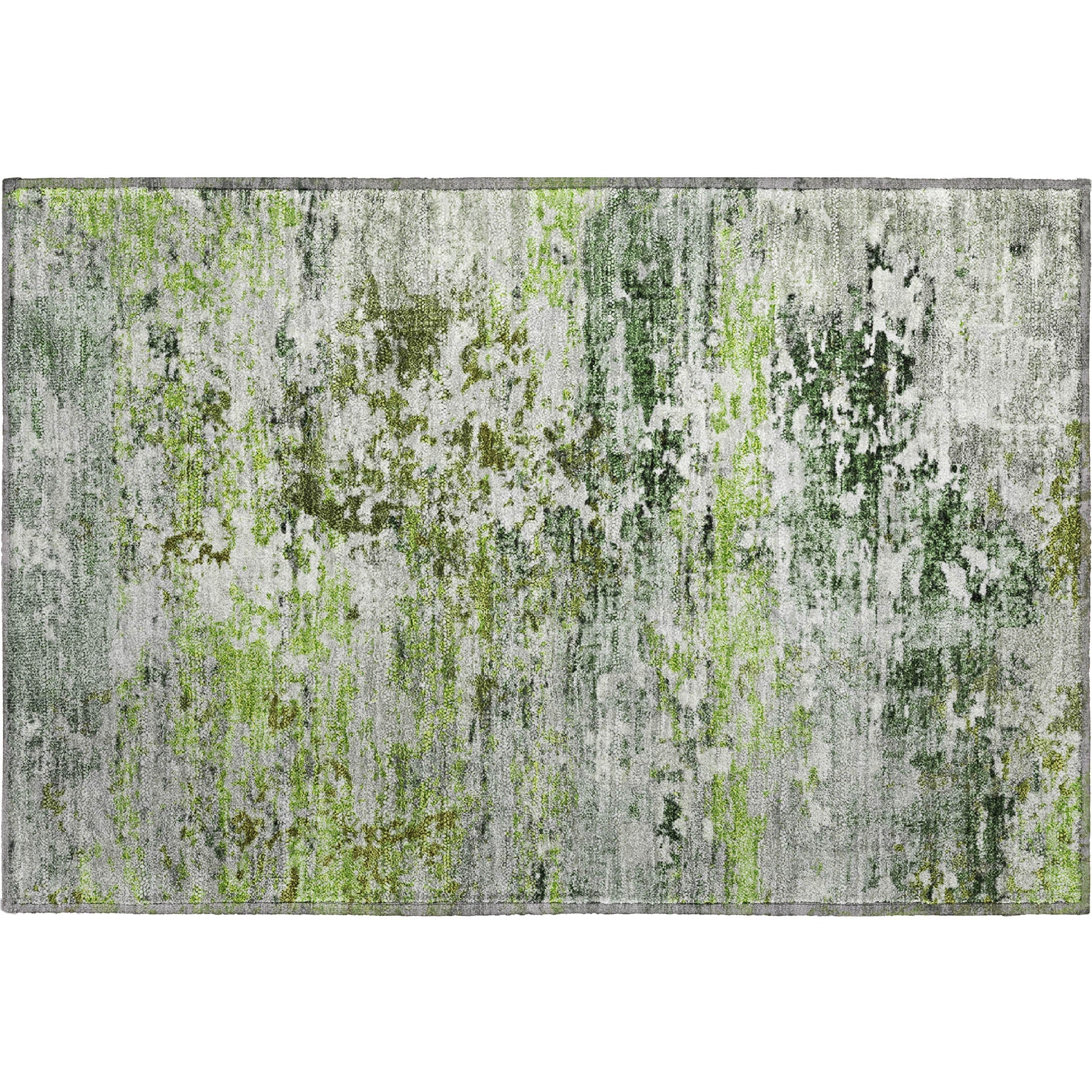 Tbilisi Machine Washable Transitional Aloe Green Rug 1'8" x 2'6" #shape_Rectangle