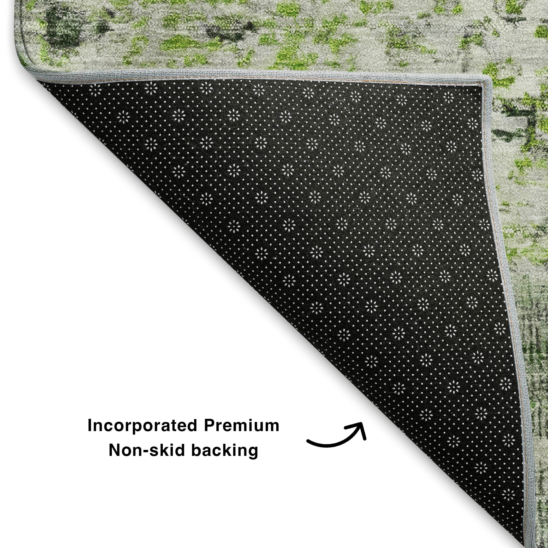 Tbilisi Machine Washable Transitional Aloe Green Rug 1'8" x 2'6" #shape_Rectangle