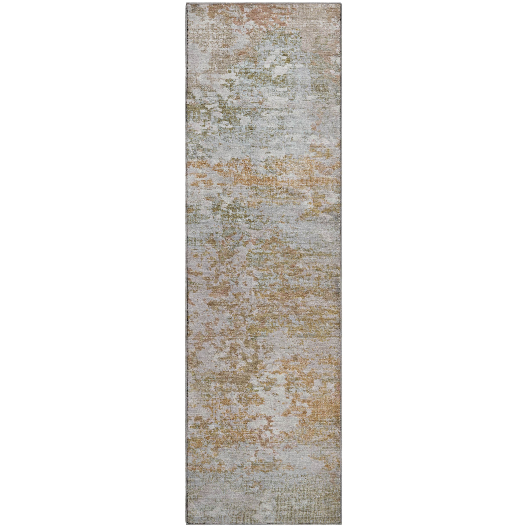 Tbilisi Machine Washable Transitional Coral Orange Rug 2'3" x 7'6" #shape_Runner