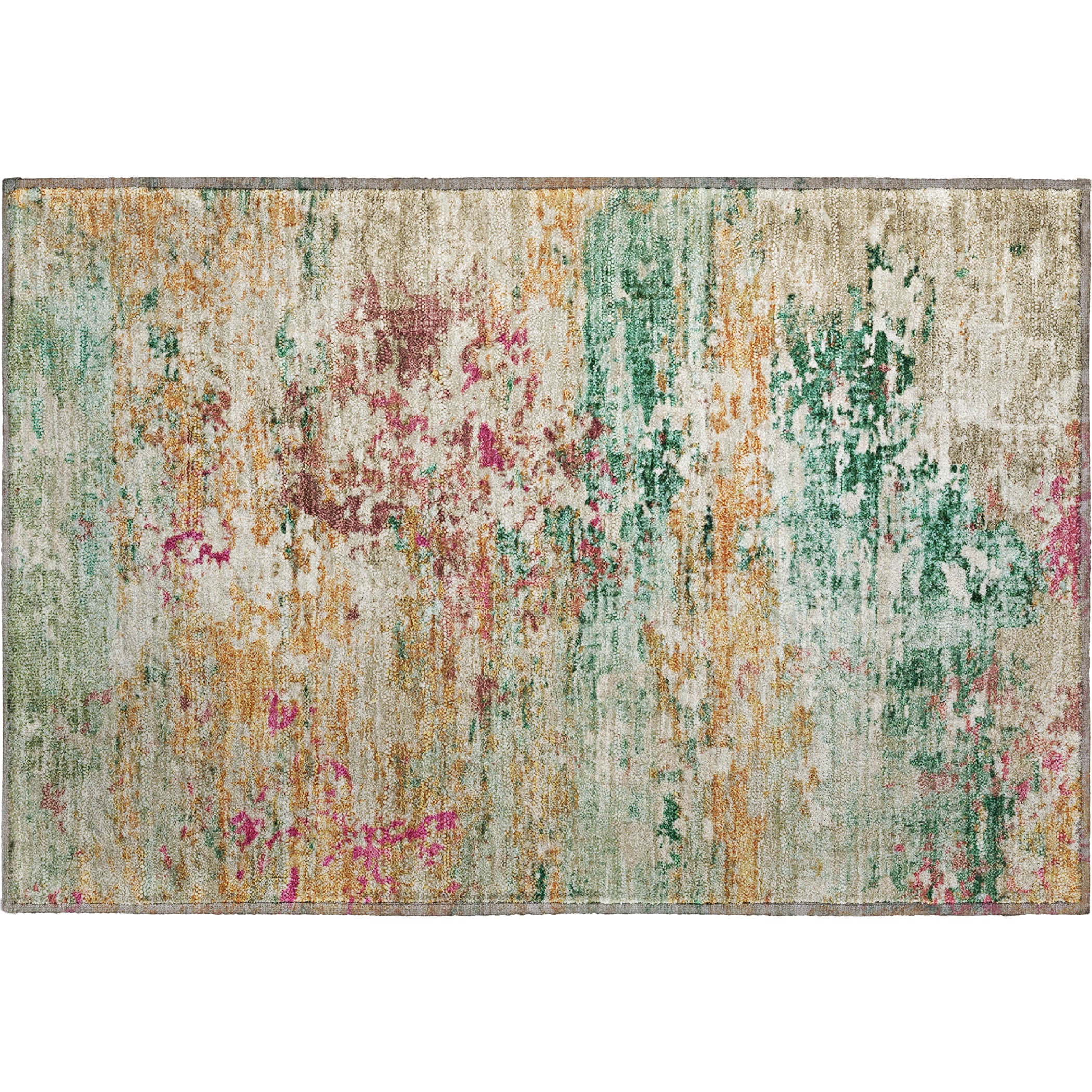 Tbilisi Machine Washable Transitional Orange Rug 1'8" x 2'6" #shape_Rectangle