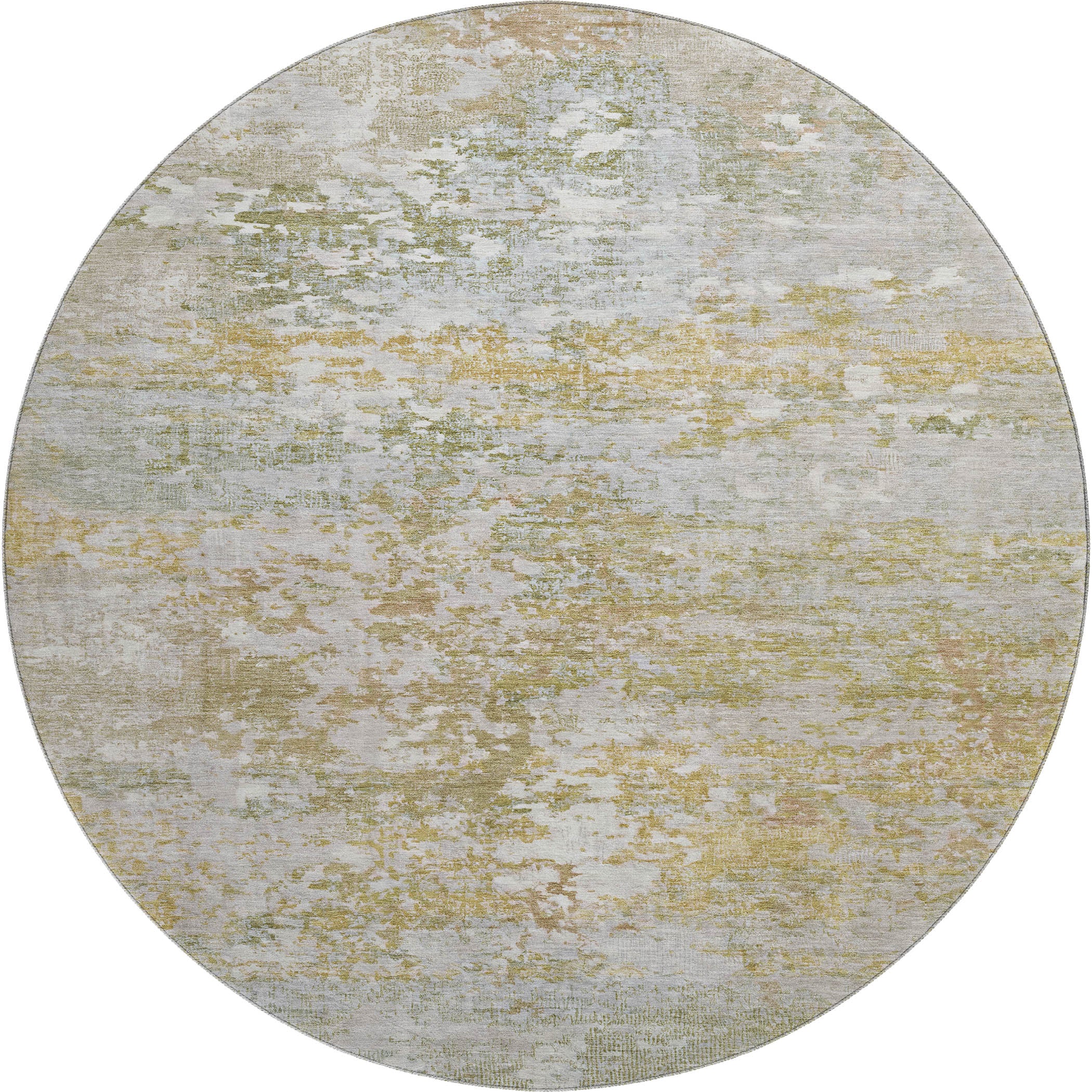 Tbilisi Machine Washable Transitional Sage Green Rug 8' x 8' #shape_Round