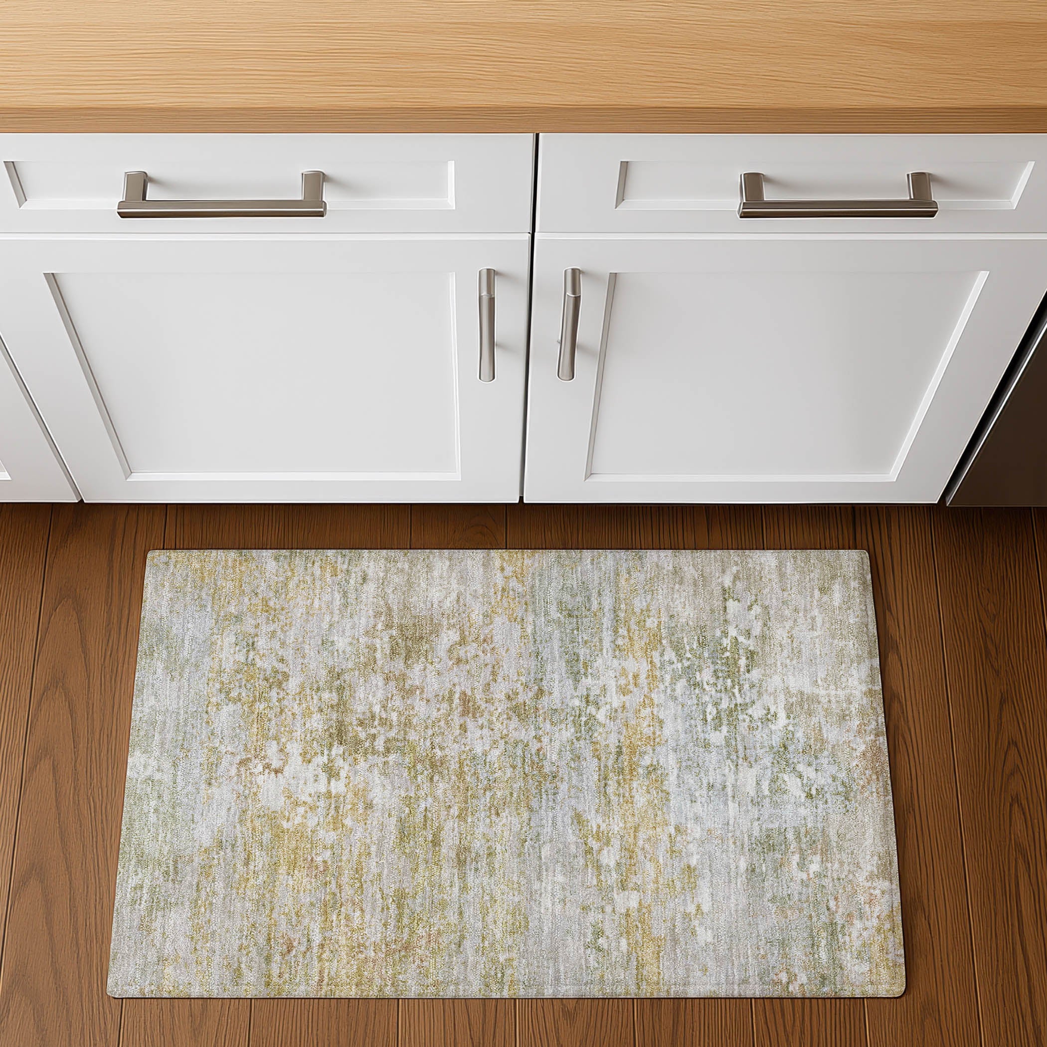 Tbilisi Machine Washable Transitional Sage Green Rug 1'8" x 2'6" #shape_Rectangle