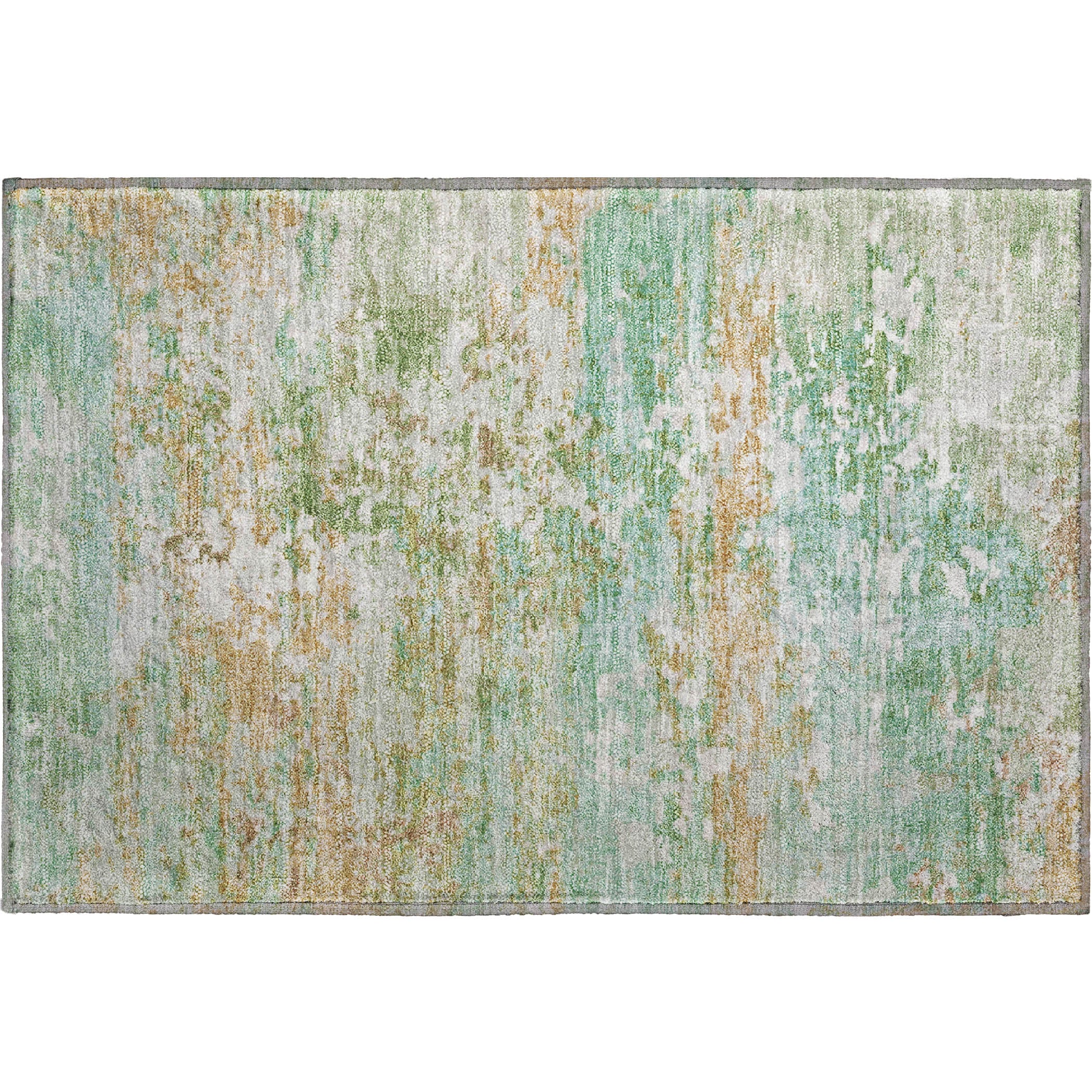 Tbilisi Machine Washable Transitional Teal Rug 1'8" x 2'6" #shape_Rectangle