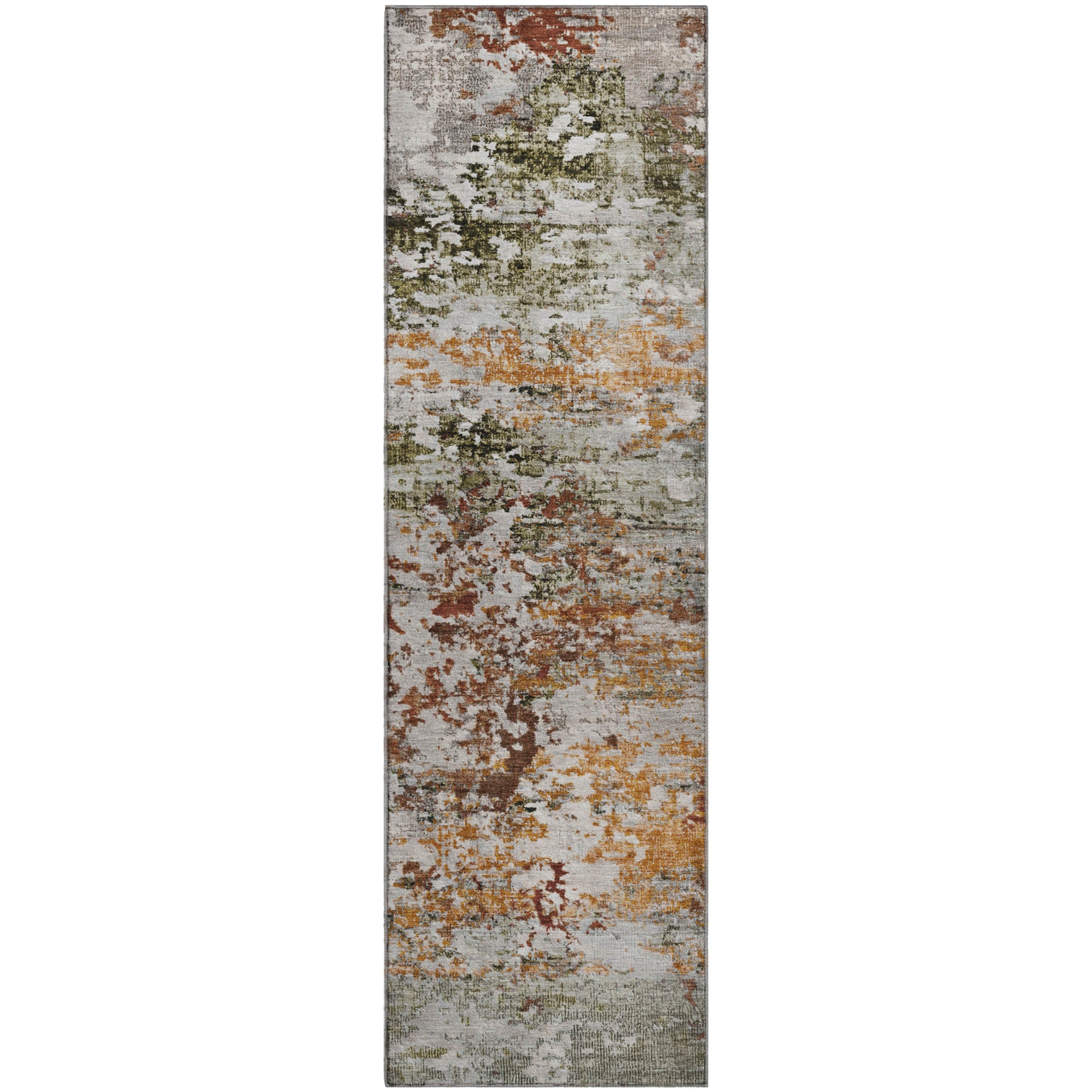 Tbilisi Machine Washable Transitional Terracotta Orange Rug 2'3" x 7'6" #shape_Runner