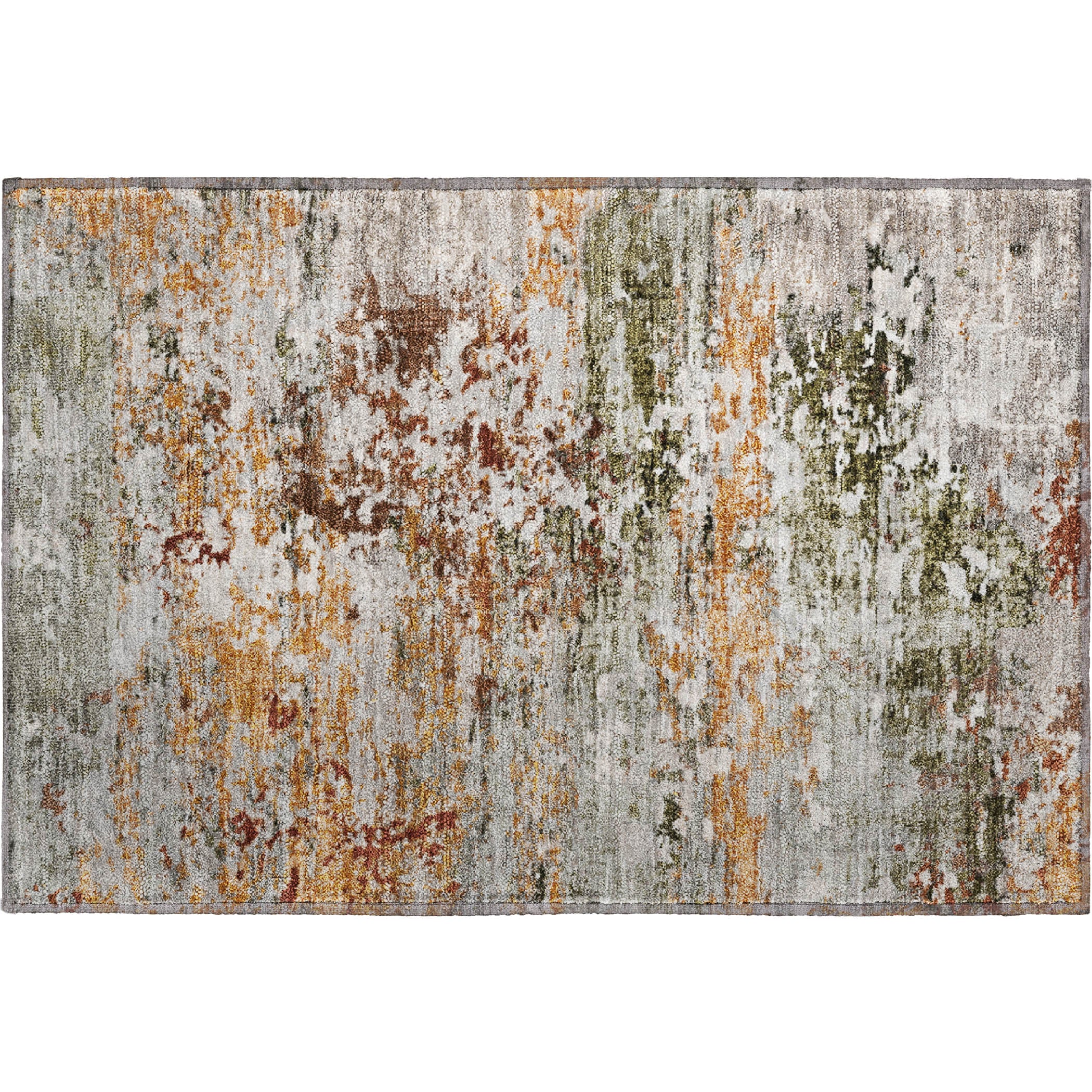 Tbilisi Machine Washable Transitional Terracotta Orange Rug 1'8" x 2'6" #shape_Rectangle