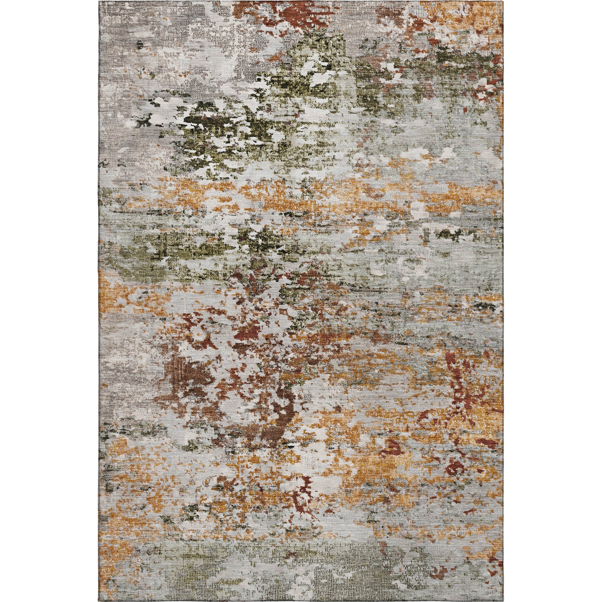 Tbilisi Machine Washable Transitional Terracotta Orange Rug 2'6" x 3'10" #shape_Rectangle